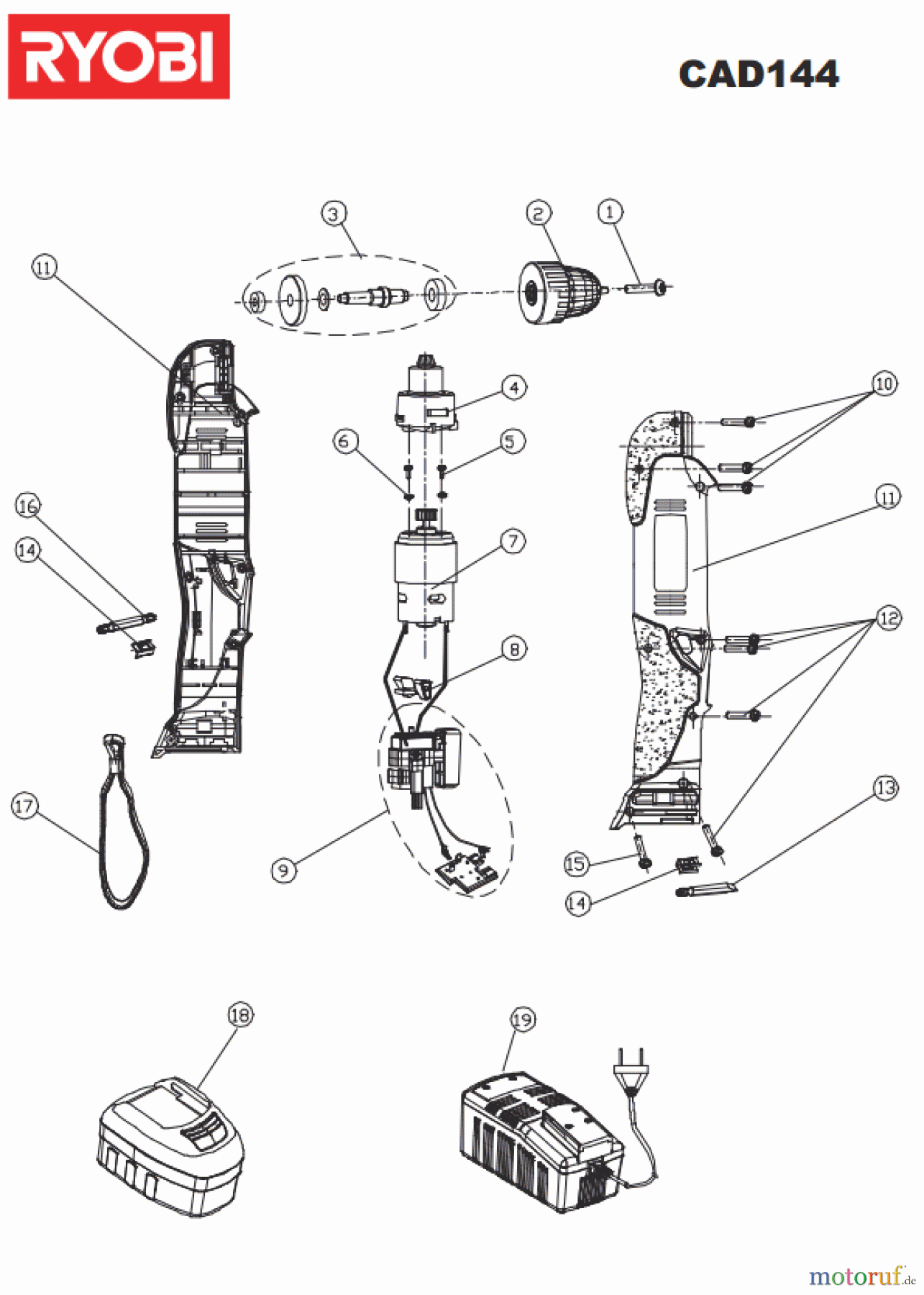 Ryobi (Schlag-)Bohrschrauber Schlagschrauber CAD144