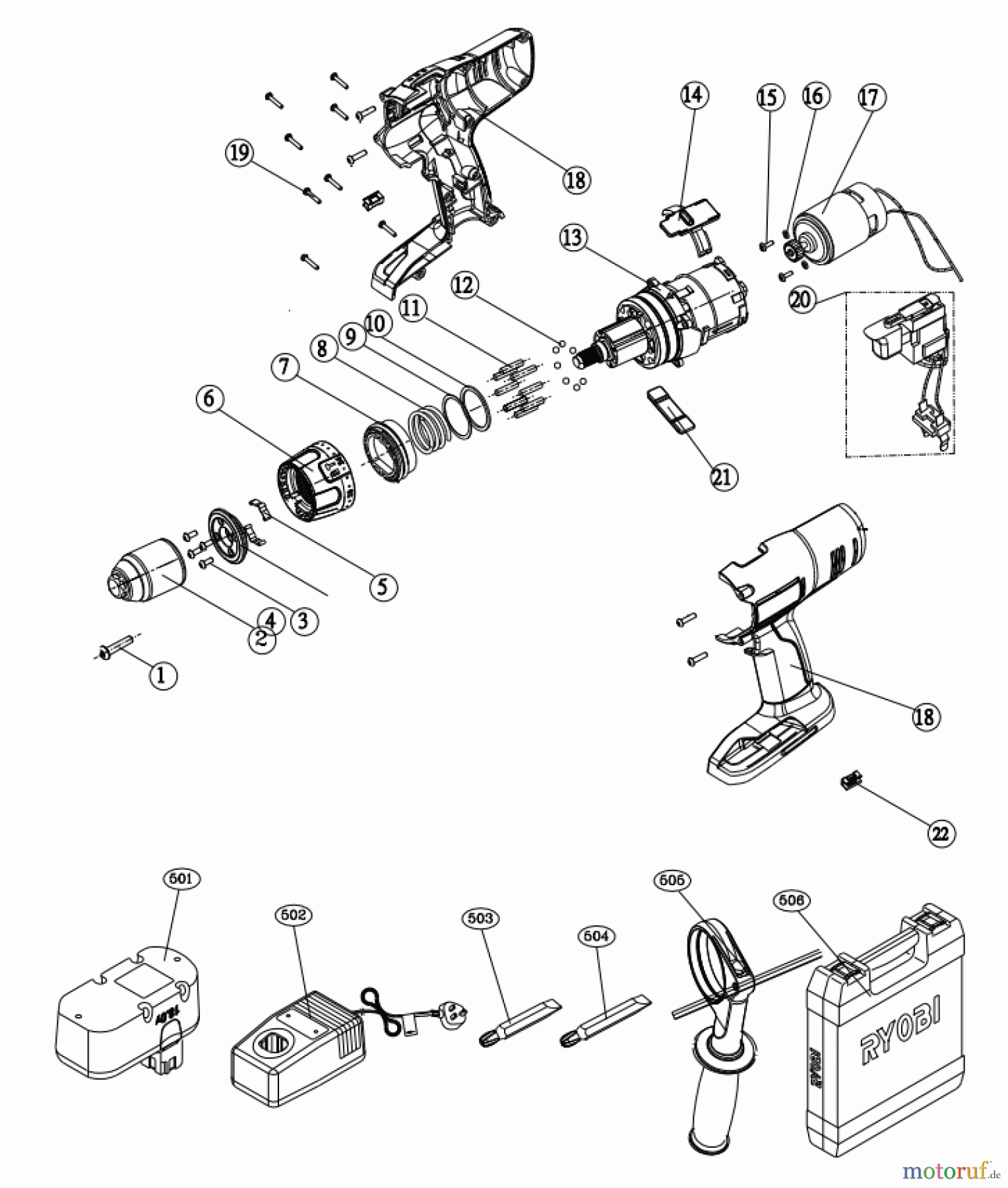  Ryobi (Schlag-)Bohrschrauber Bohrschrauber mit Schlagbohrfunktion CDI1443 Seite 1
