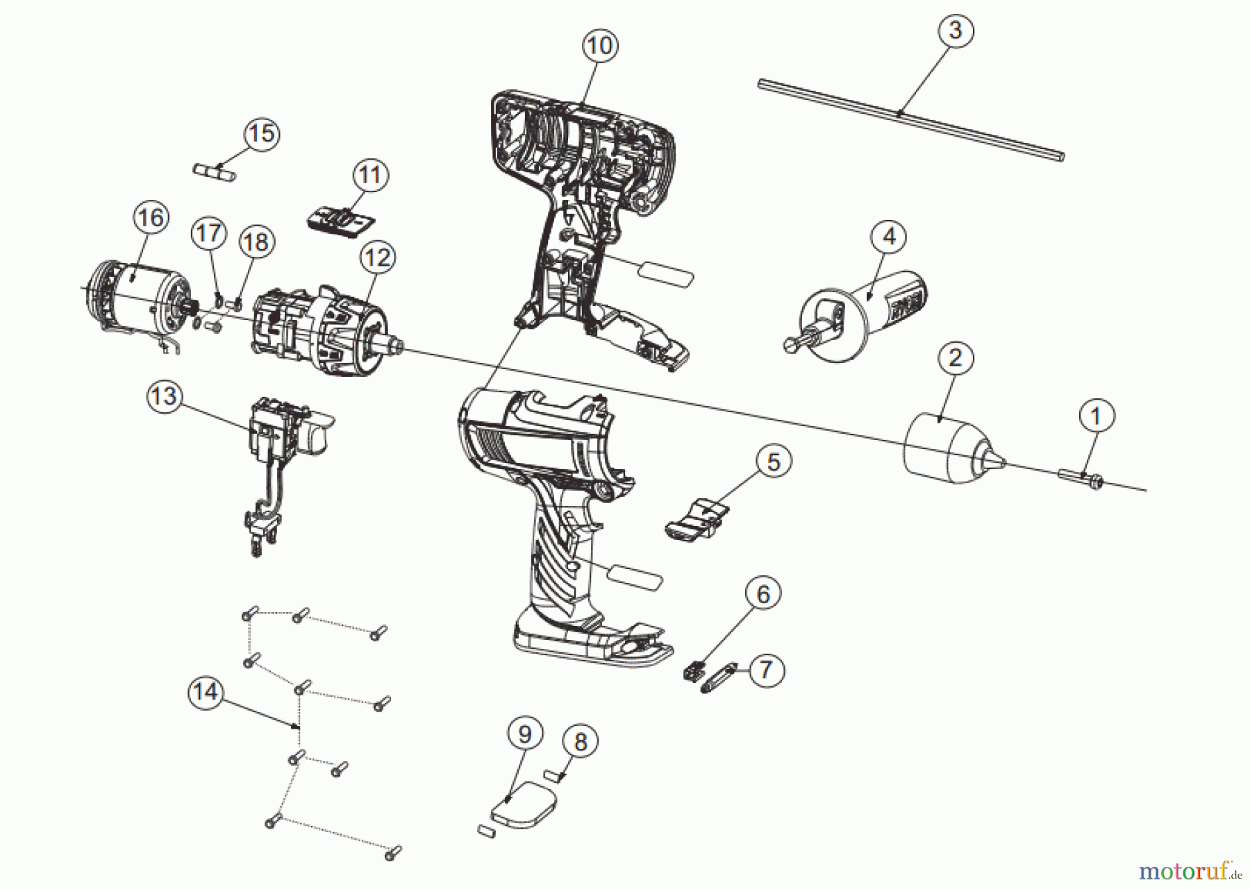 Ryobi (Schlag-)Bohrschrauber Bohrschrauber mit Schlagbohrfunktion LCDI18021L Seite 1