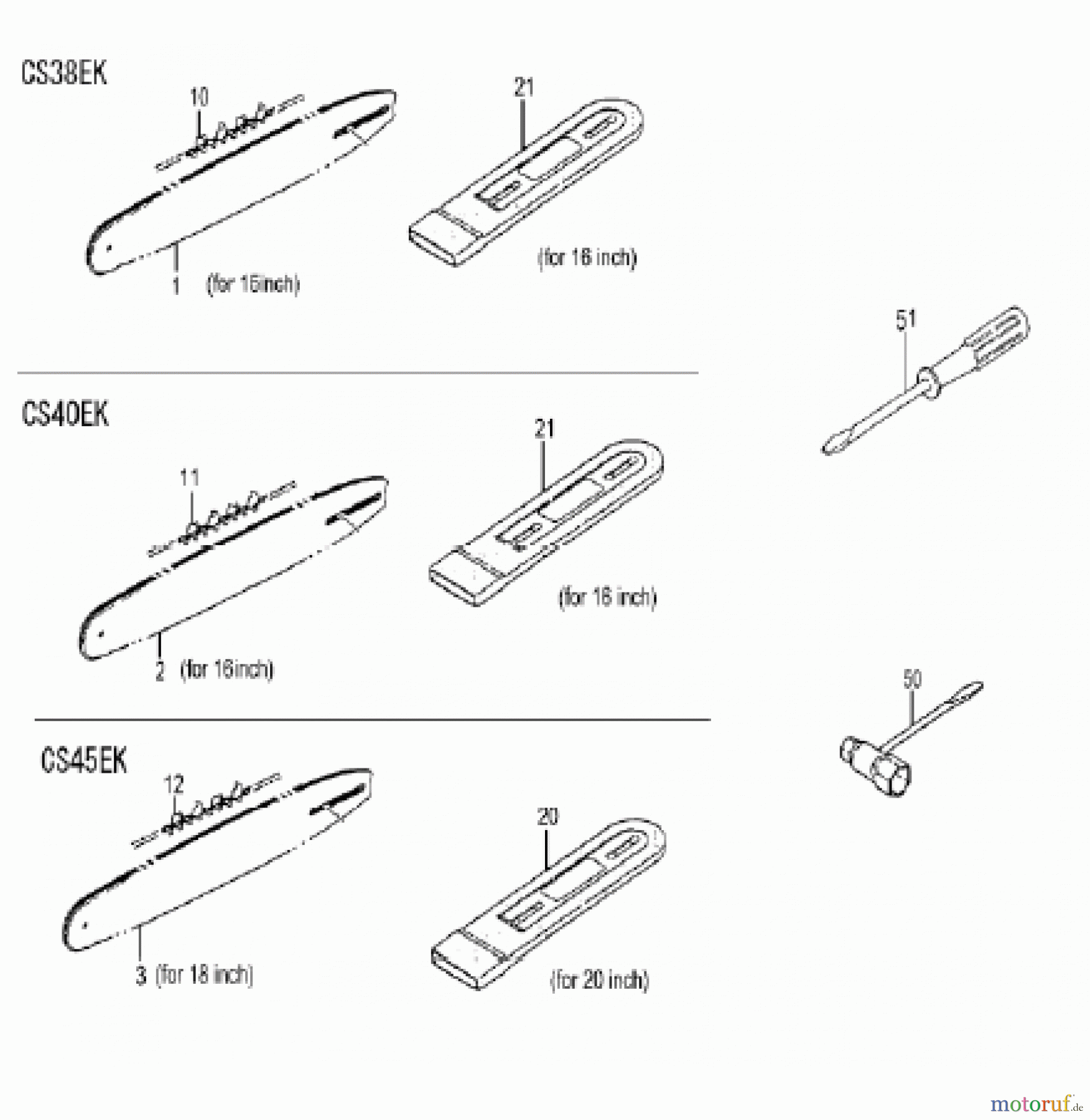 Hitachi Motorsägen ET-Liste CS38EK/CS40EK/CS45EK Seite 10