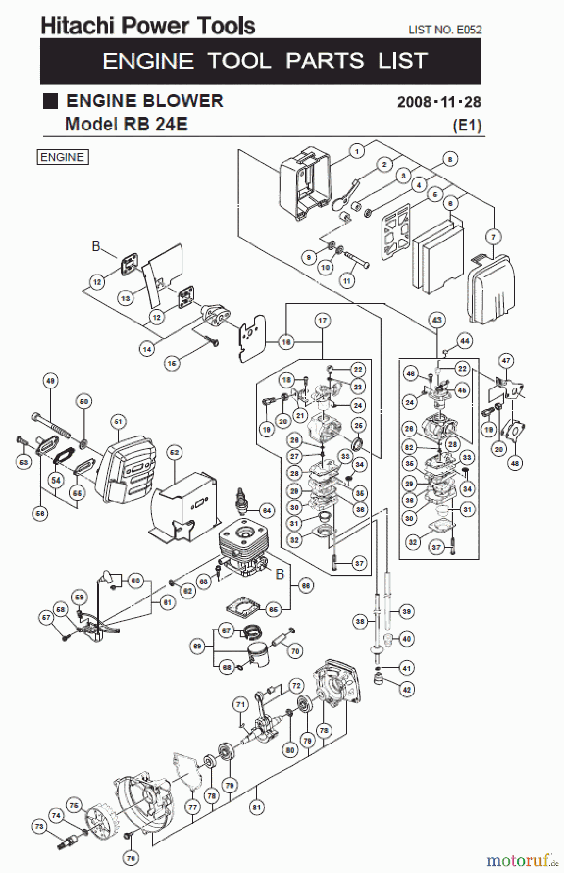 Hitachi Blasgeräte ET-Liste RB24E Seite 1