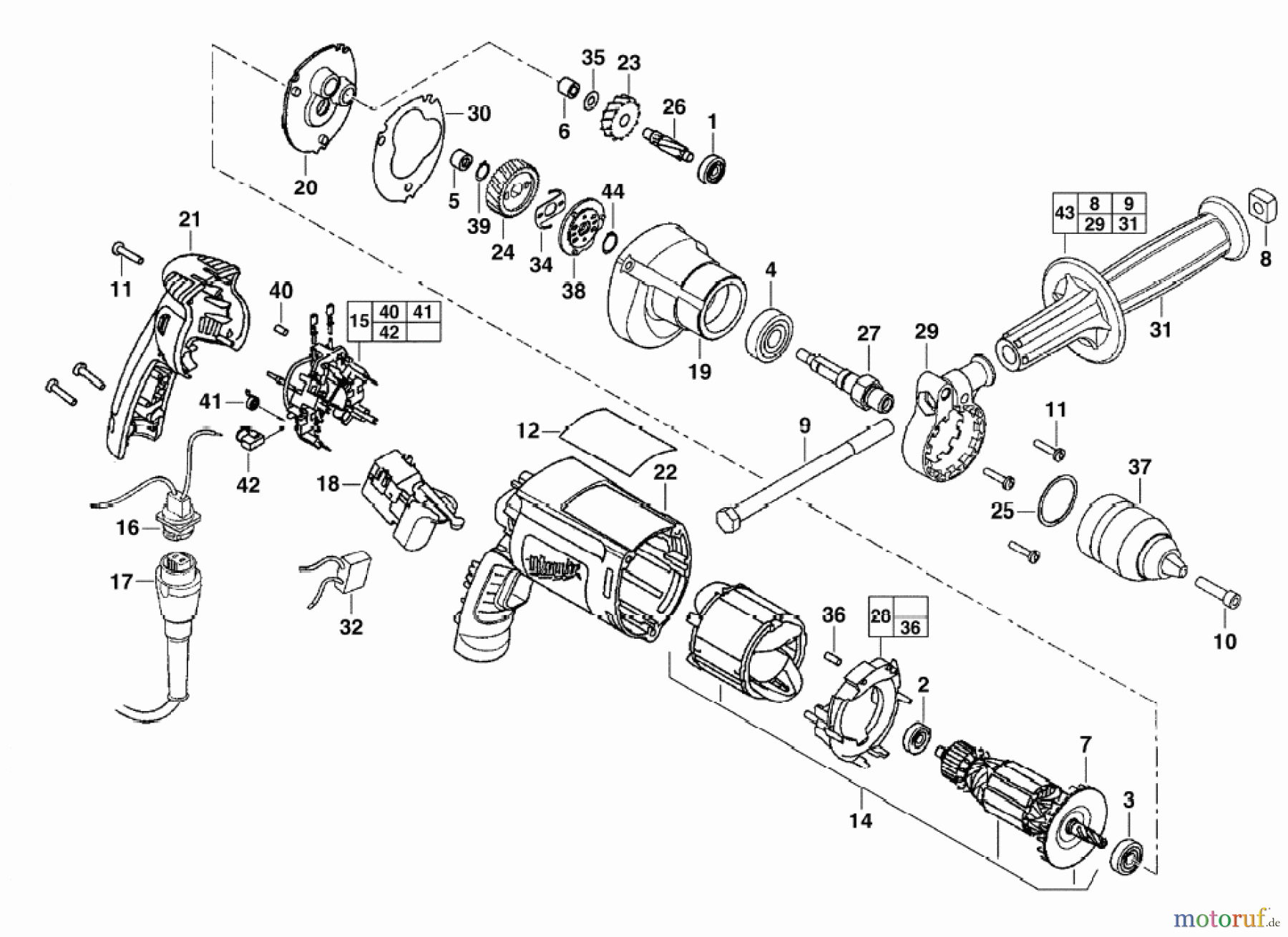  Milwaukee Kabelgeführte Geräte Bohren und Meißeln BOHRMASCHINEN HDE 13 RQX BOHRMASCHINE
