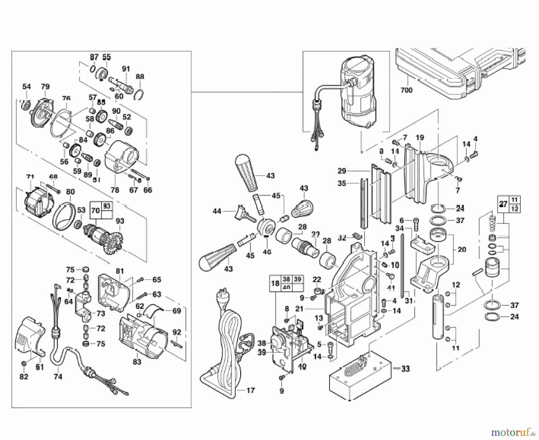  Milwaukee Kabelgeführte Geräte Bohren und Meißeln ältere Geräte Zubehör für Bohrmaschinen MD38 COMPACT MAGNETBOHRSTAENDER
