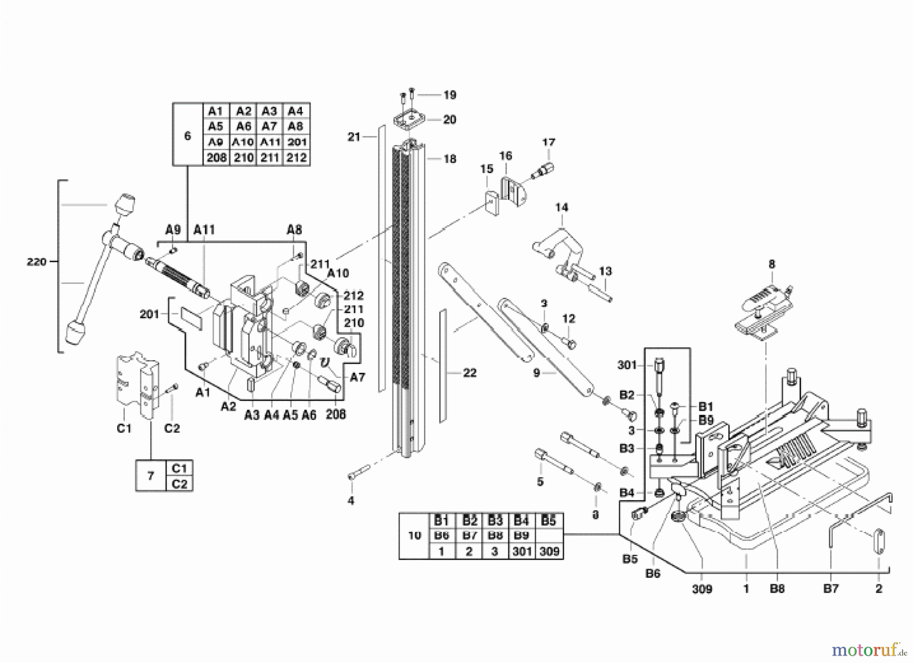 Milwaukee Kabelgeführte Geräte Bohren und Meißeln DIAMANTBOHRER UND STÄNDER DR250TV BOHRSTAENDER