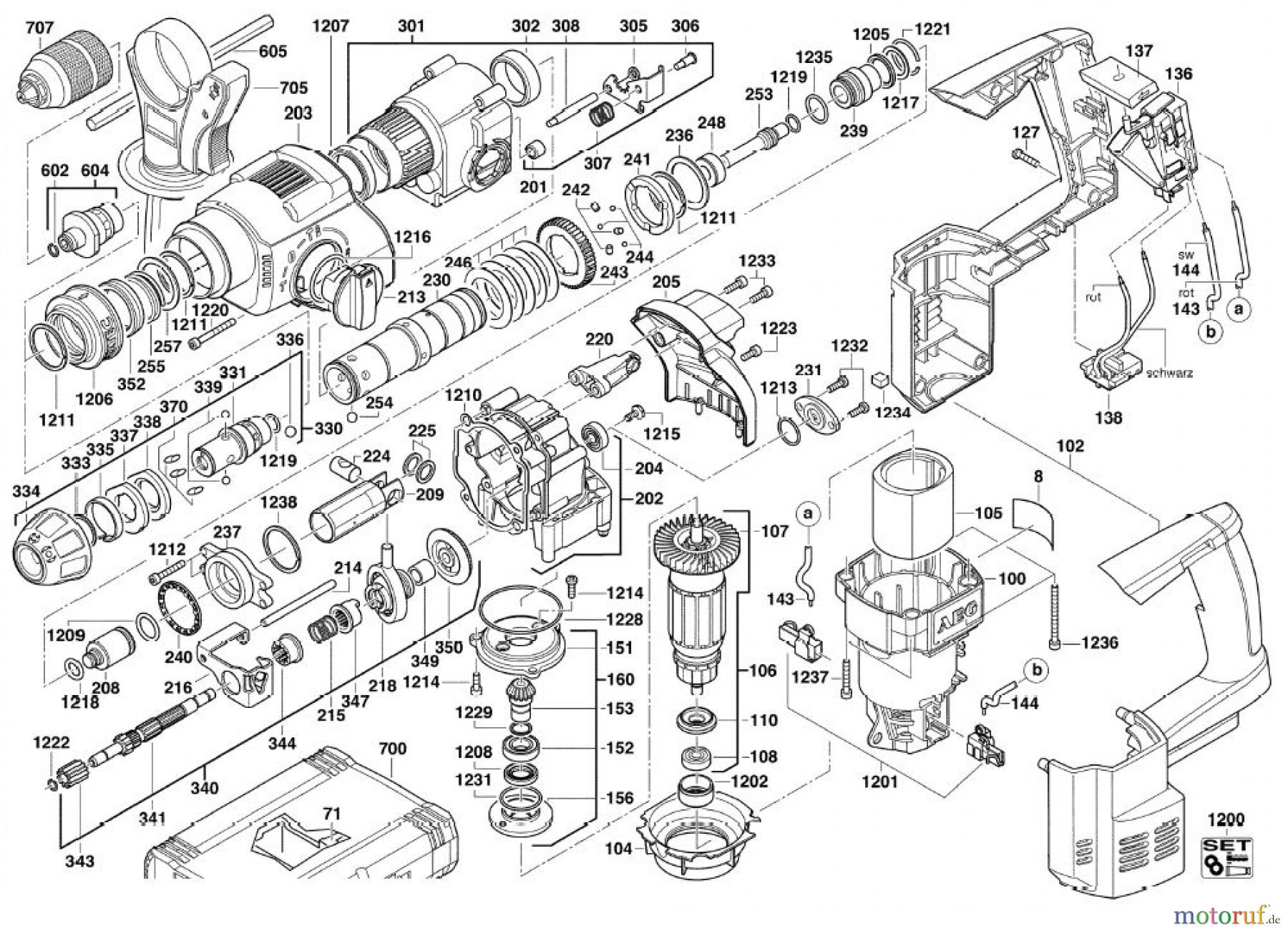 AEG Powertools Bohren und Schrauben BOHR- & KOMBIHÄMMER BBH 24