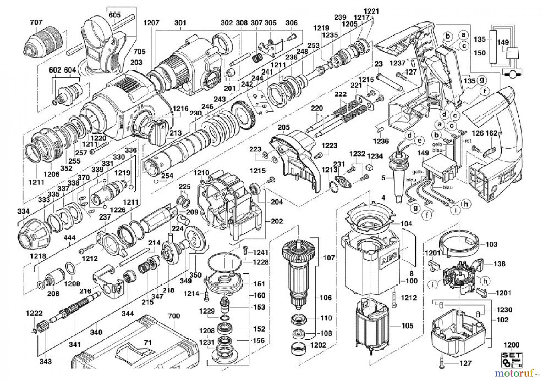 AEG Powertools Bohren und Schrauben BOHR- & KOMBIHÄMMER BH 26 LXE