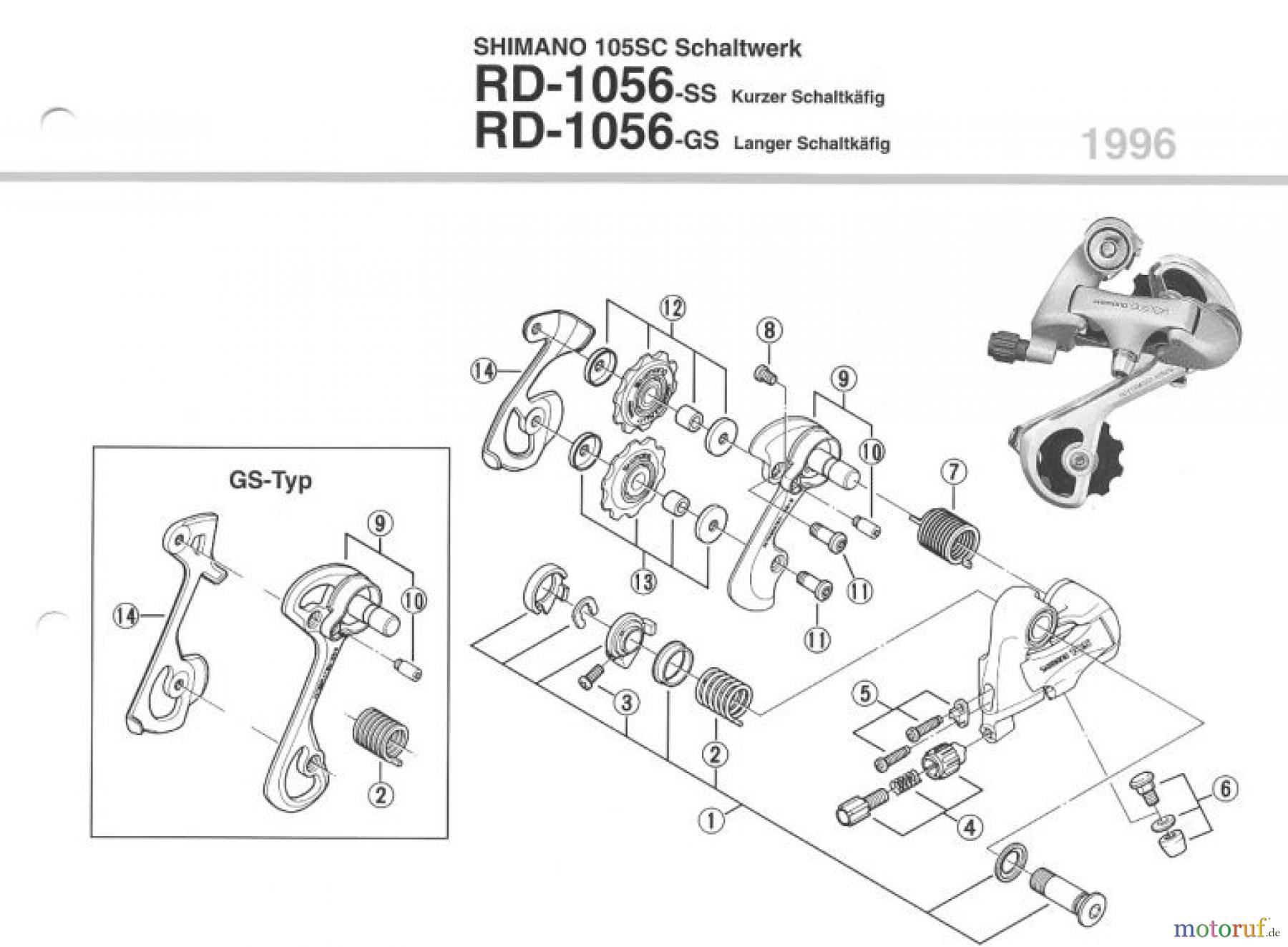 Shimano RD Rear Derailleur - Schaltwerk RD-1056-96