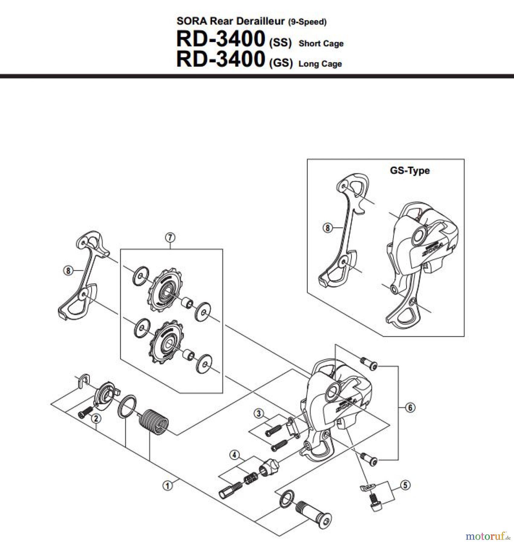 Shimano RD Rear Derailleur - Schaltwerk RD-3400-12754