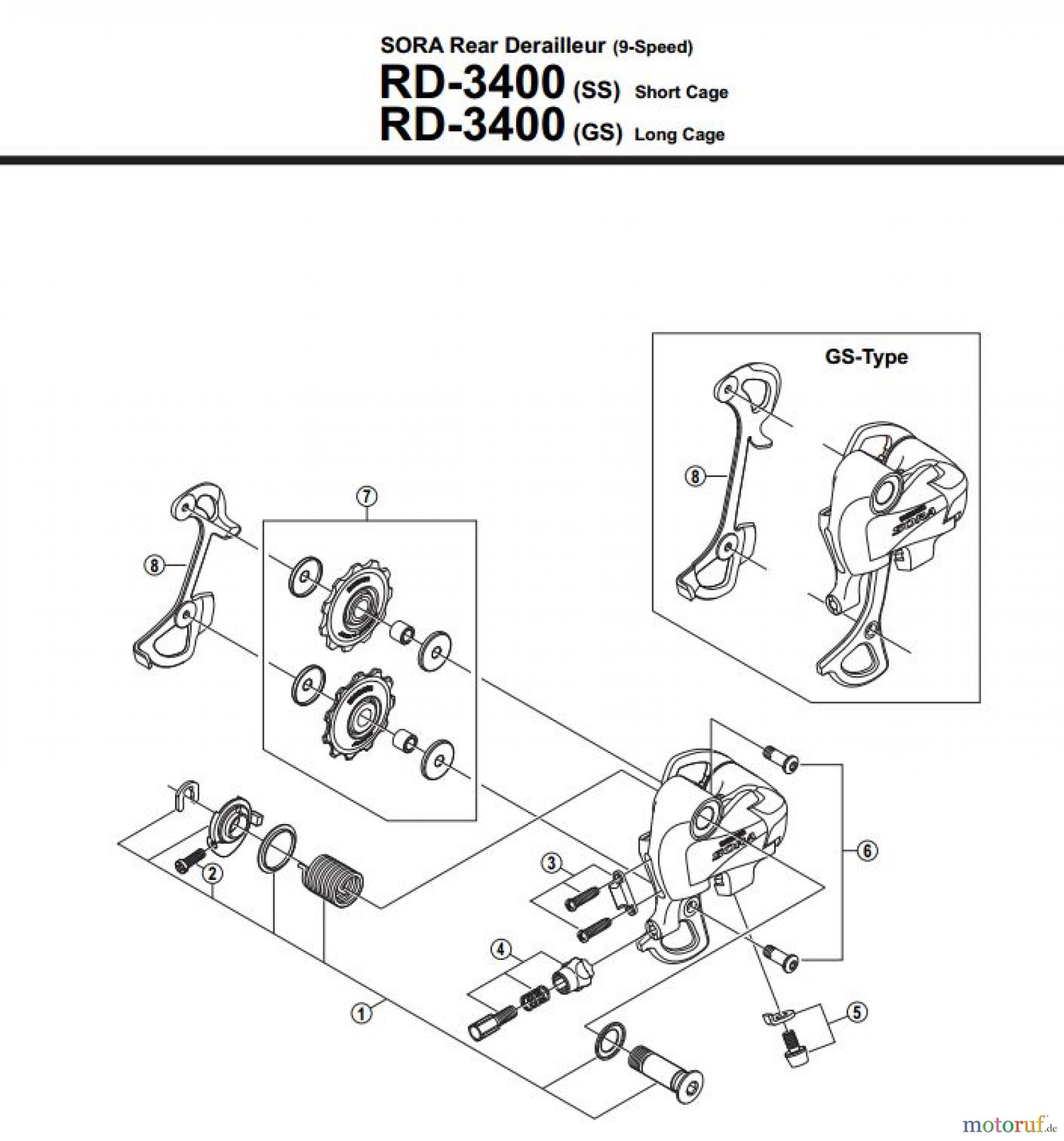 Shimano RD Rear Derailleur - Schaltwerk RD-3400-2754