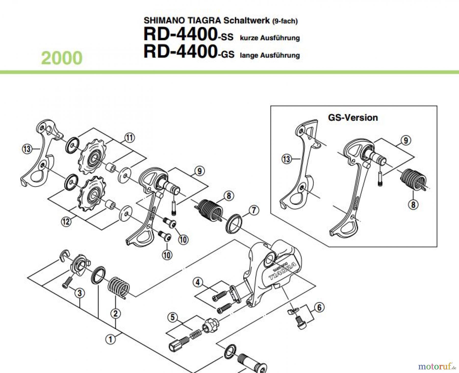 Shimano RD Rear Derailleur - Schaltwerk RD-4400-00