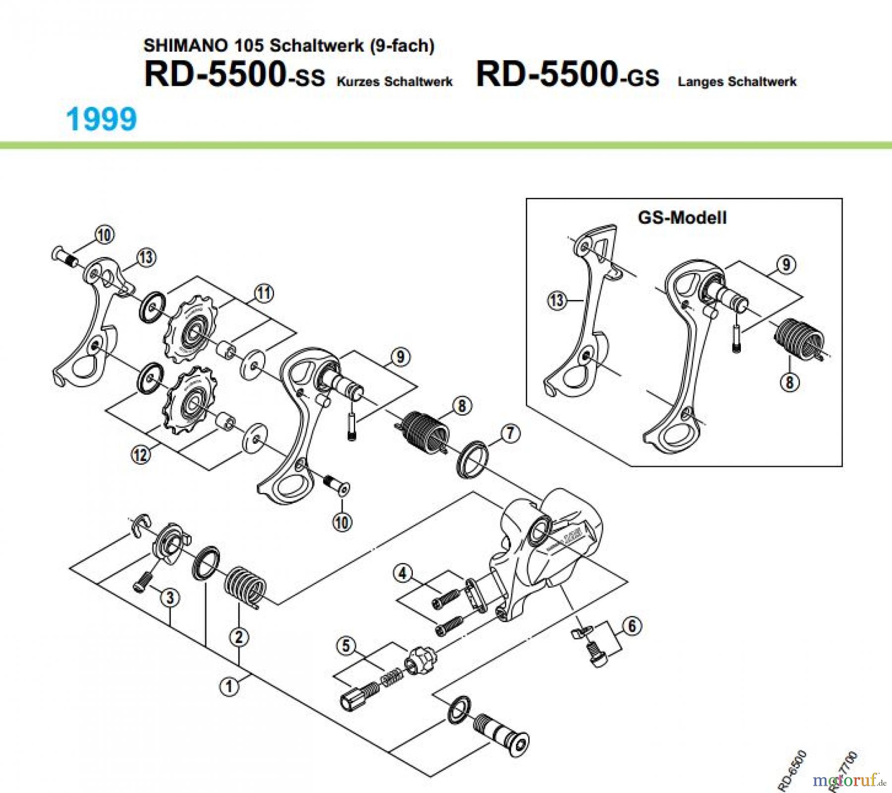 Shimano RD Rear Derailleur - Schaltwerk RD-5500-99