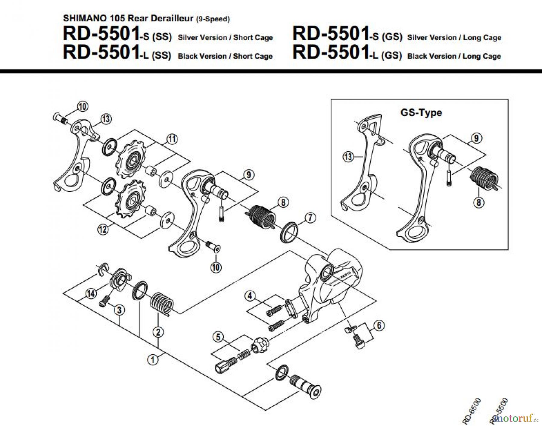 Shimano RD Rear Derailleur - Schaltwerk RD-5501