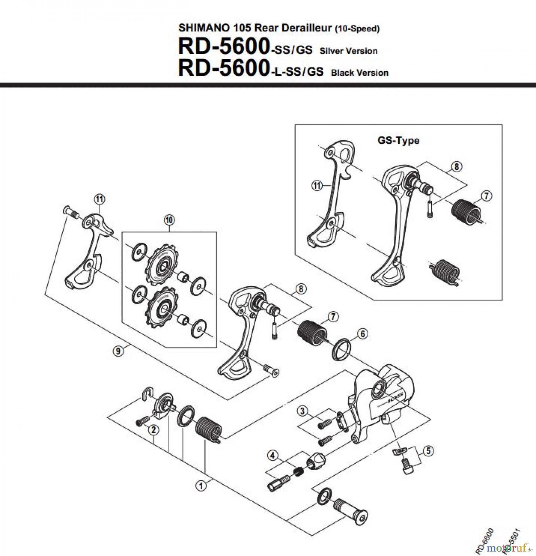 Shimano RD Rear Derailleur - Schaltwerk RD-5600-2452A