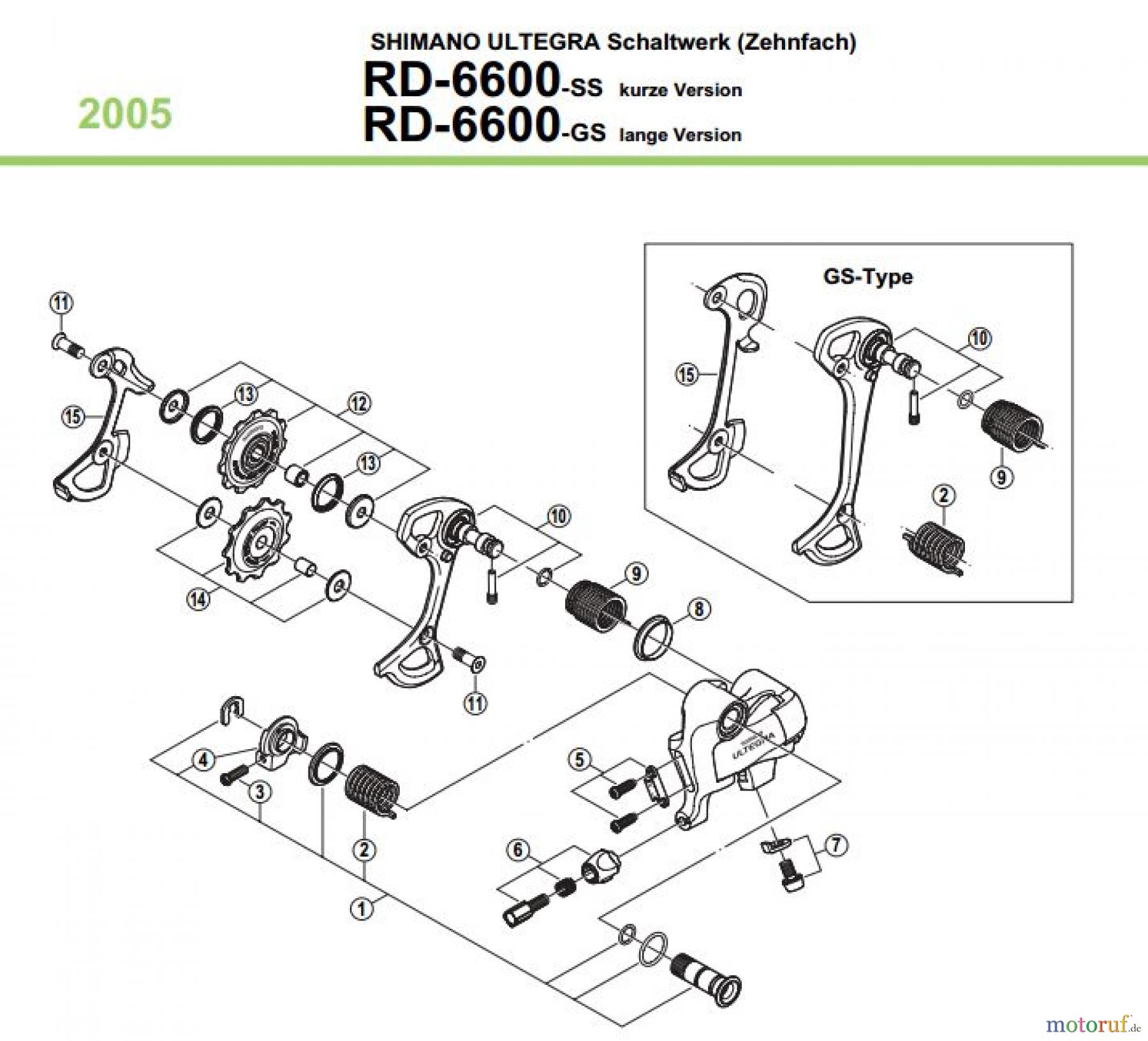Shimano RD Rear Derailleur - Schaltwerk RD-6600-05