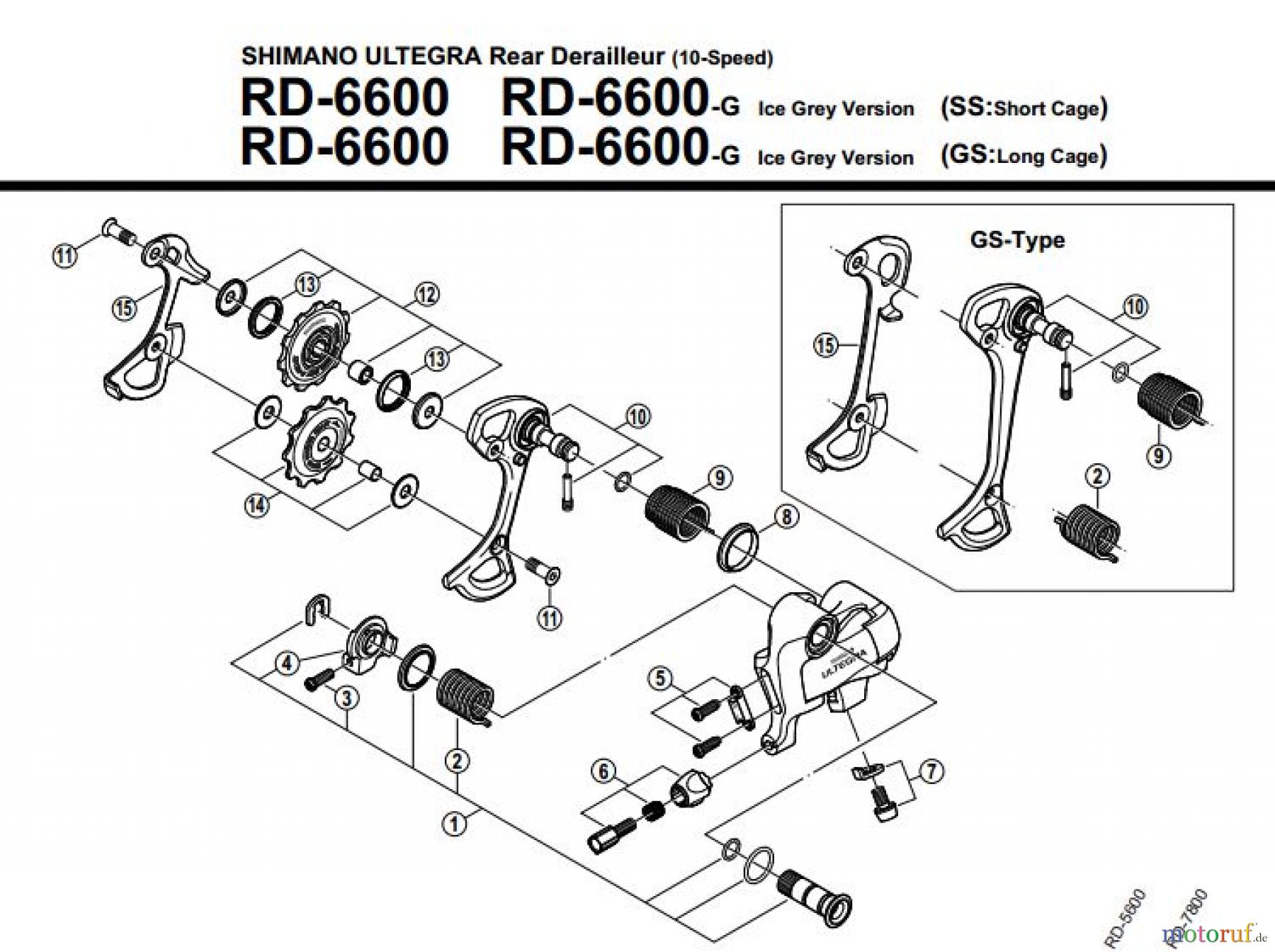 Shimano RD Rear Derailleur - Schaltwerk RD-6600-2358A