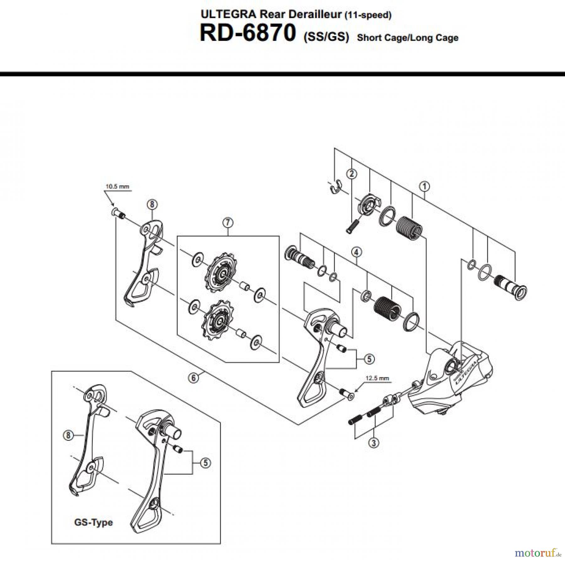 Shimano RD Rear Derailleur - Schaltwerk RD-6870-3641A