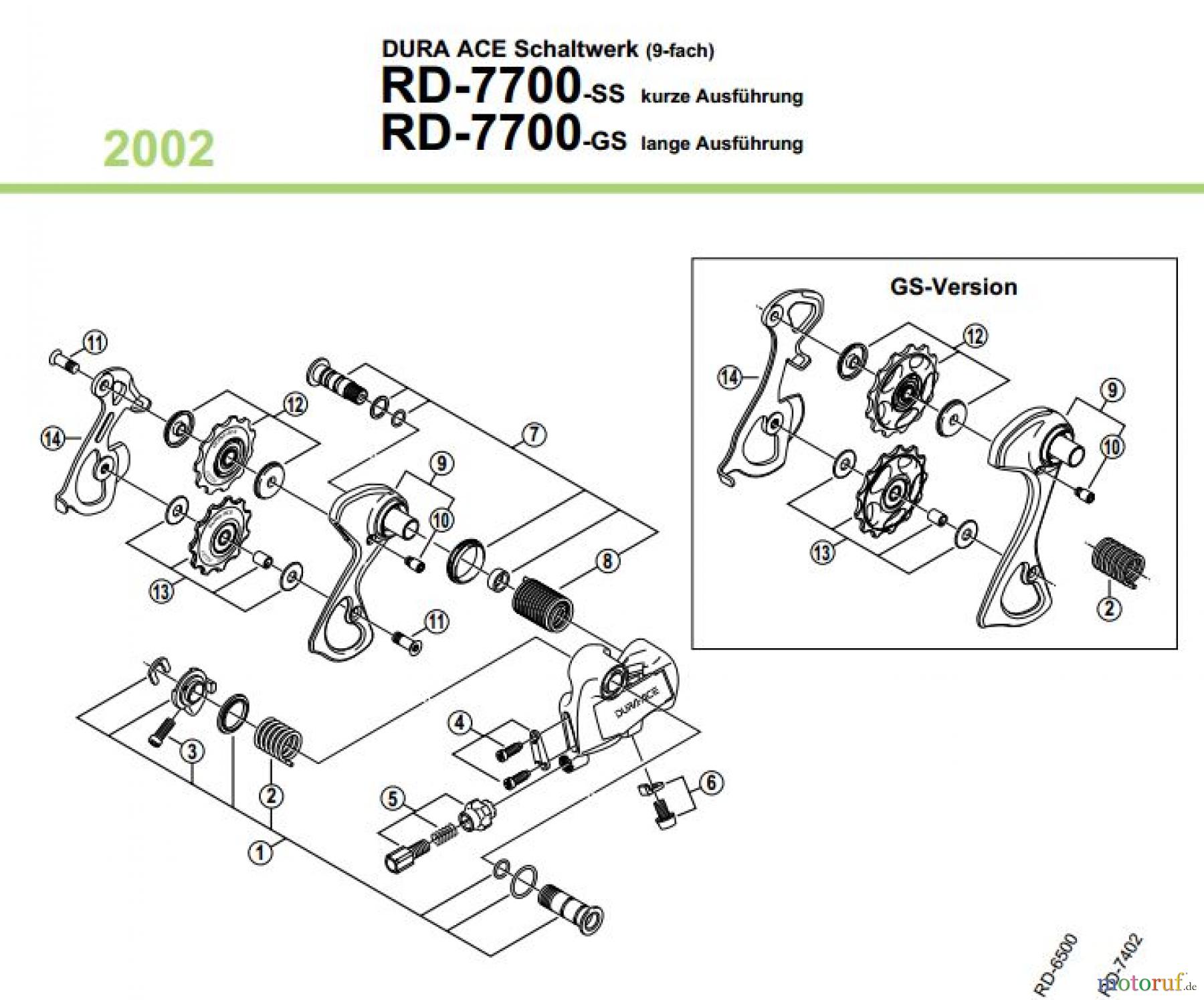 Shimano RD Rear Derailleur - Schaltwerk RD-7700-02