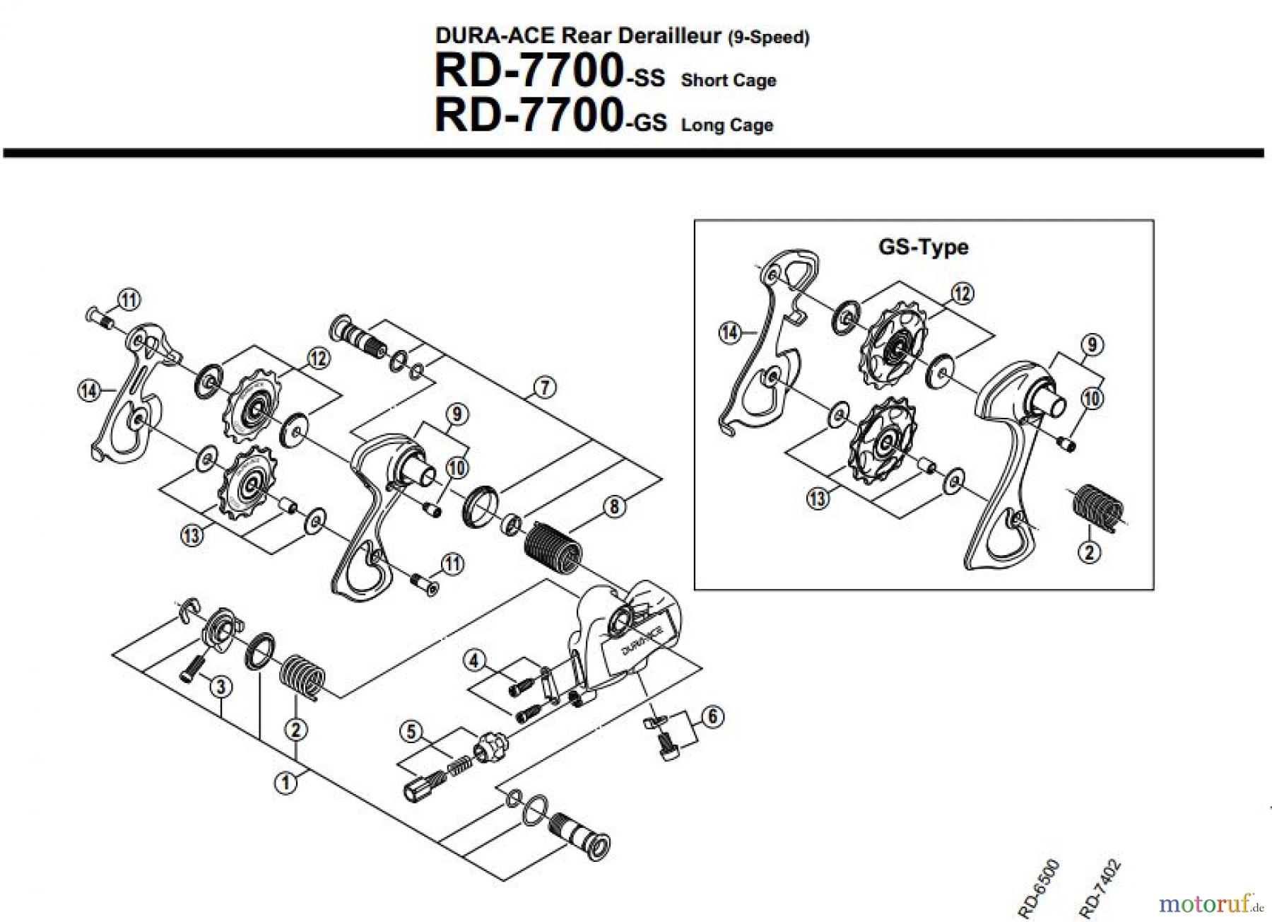 Shimano RD Rear Derailleur - Schaltwerk RD-7700