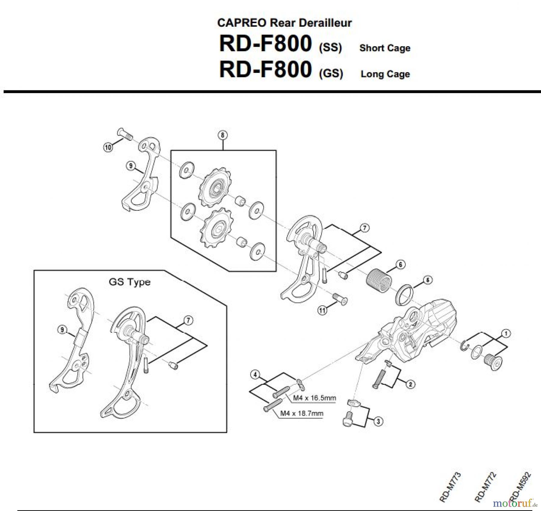 Shimano RD Rear Derailleur - Schaltwerk RD-F800-3014A