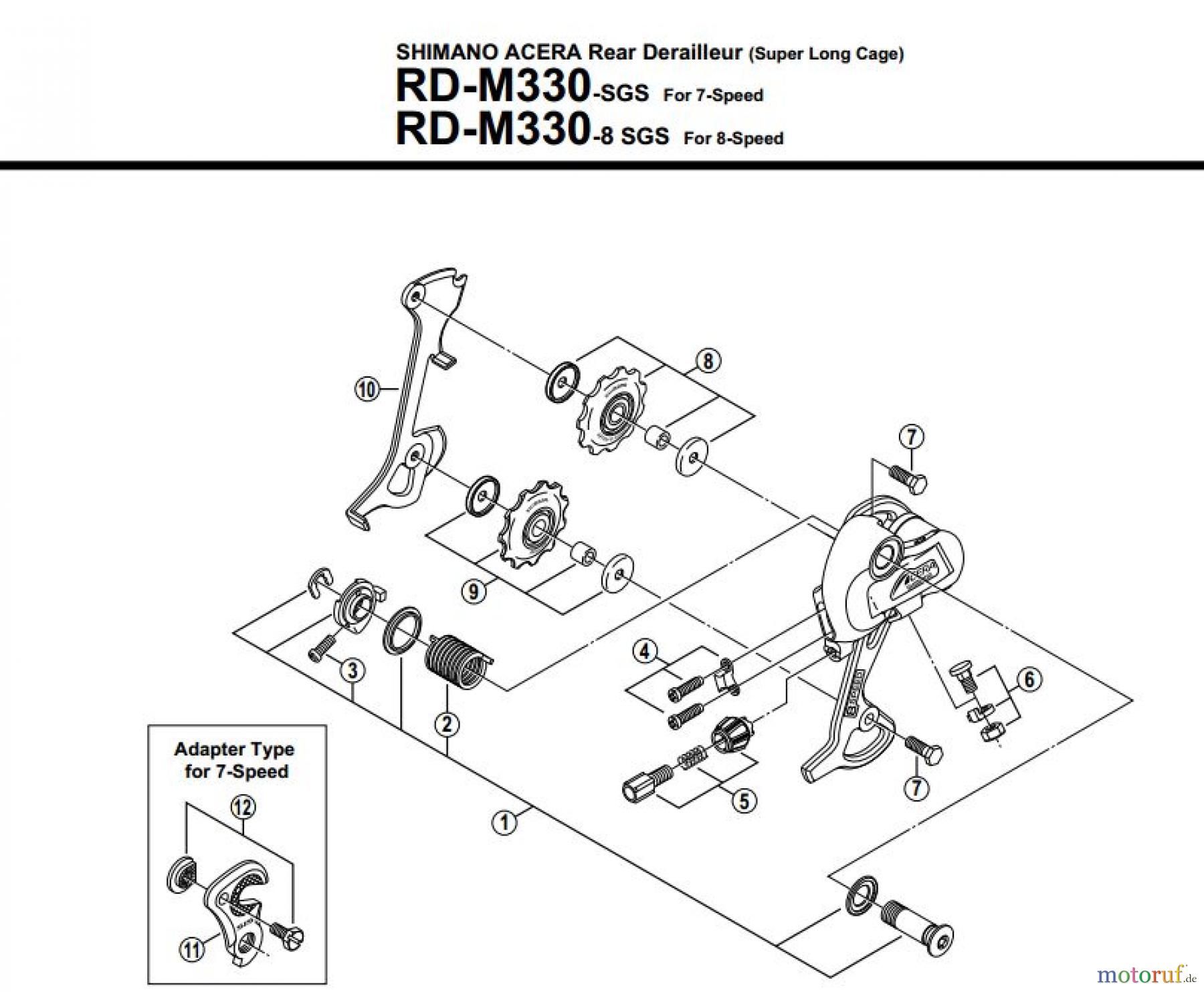 Shimano RD Rear Derailleur - Schaltwerk RD-M330