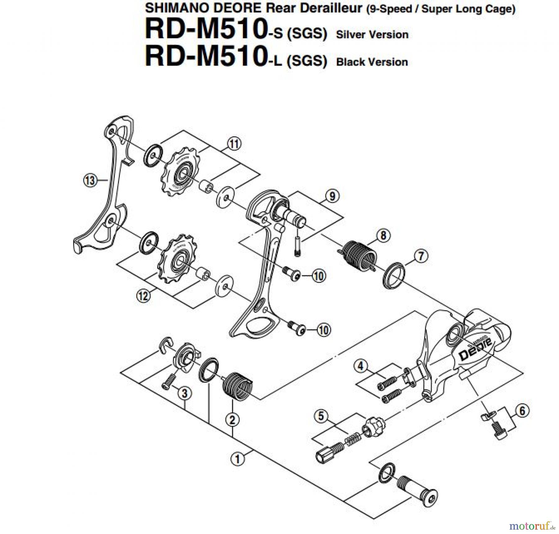 Shimano RD Rear Derailleur - Schaltwerk RD-M510-EV