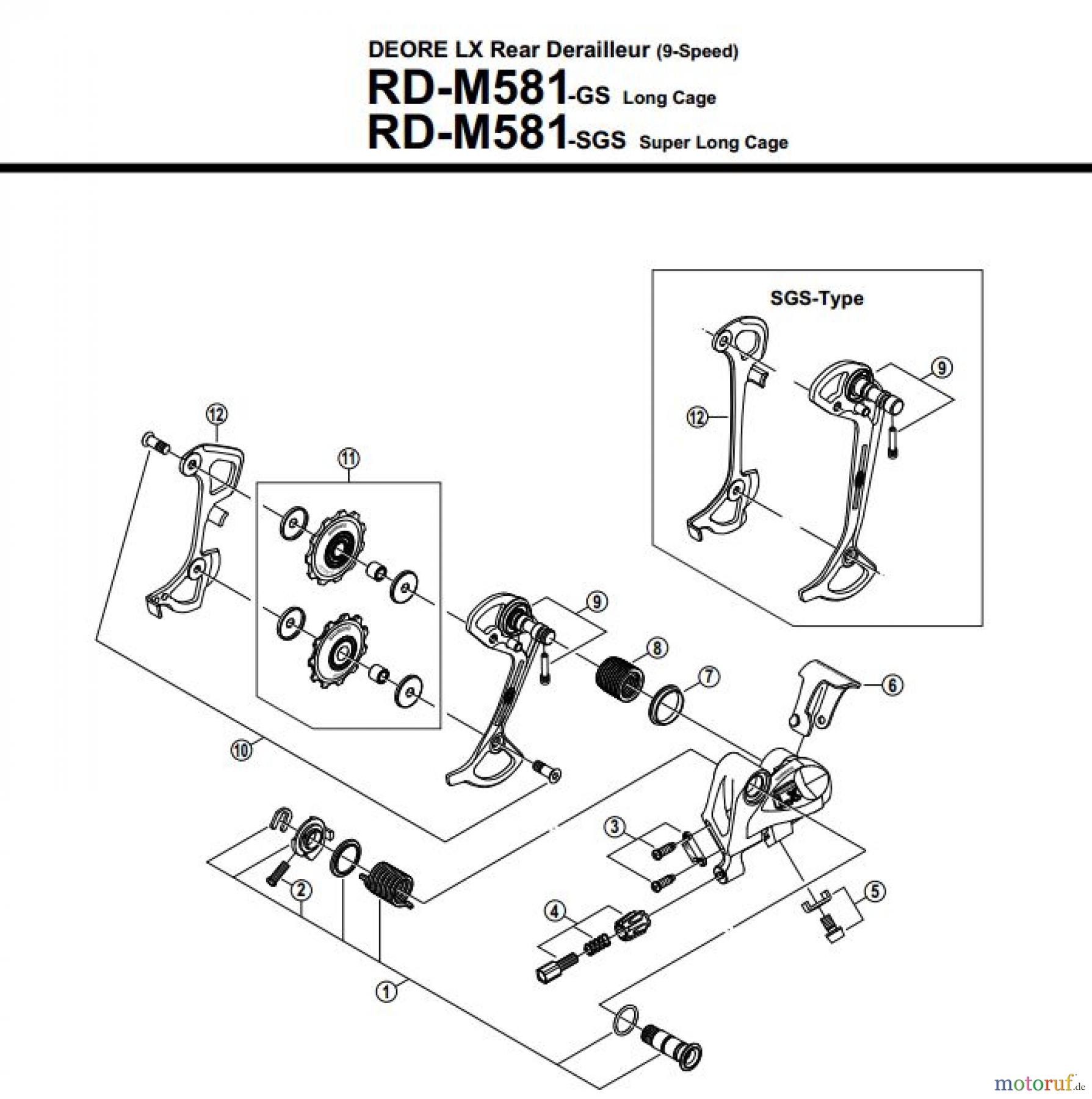 Shimano RD Rear Derailleur - Schaltwerk RD-M581-2552