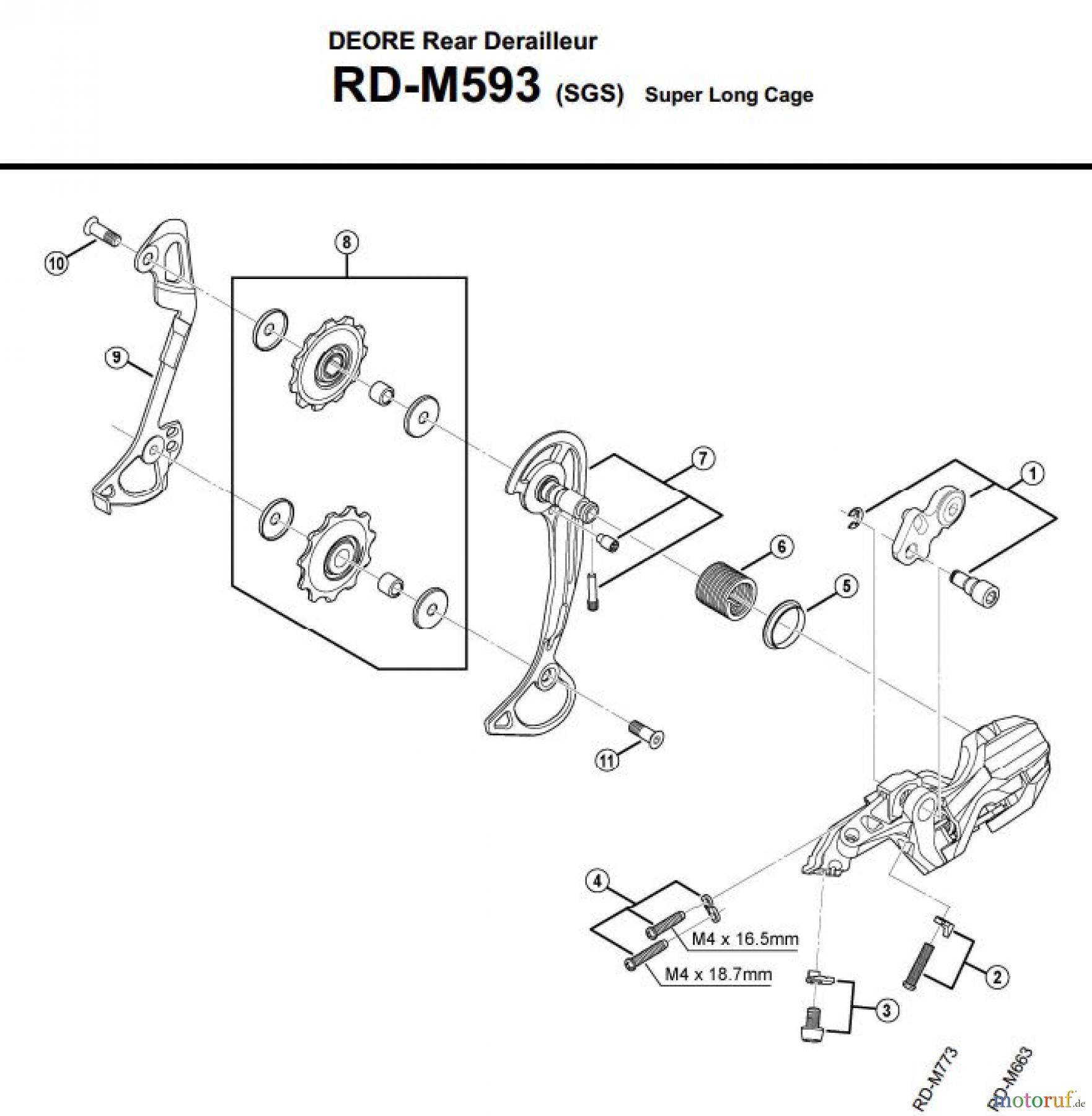Shimano RD Rear Derailleur - Schaltwerk RD-M593-3211A
