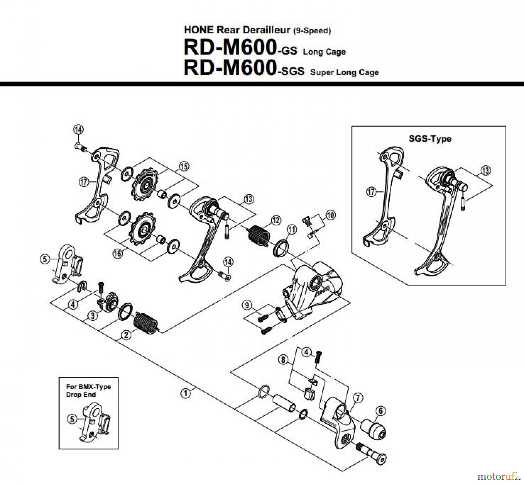 Shimano RD Rear Derailleur - Schaltwerk RD-M600