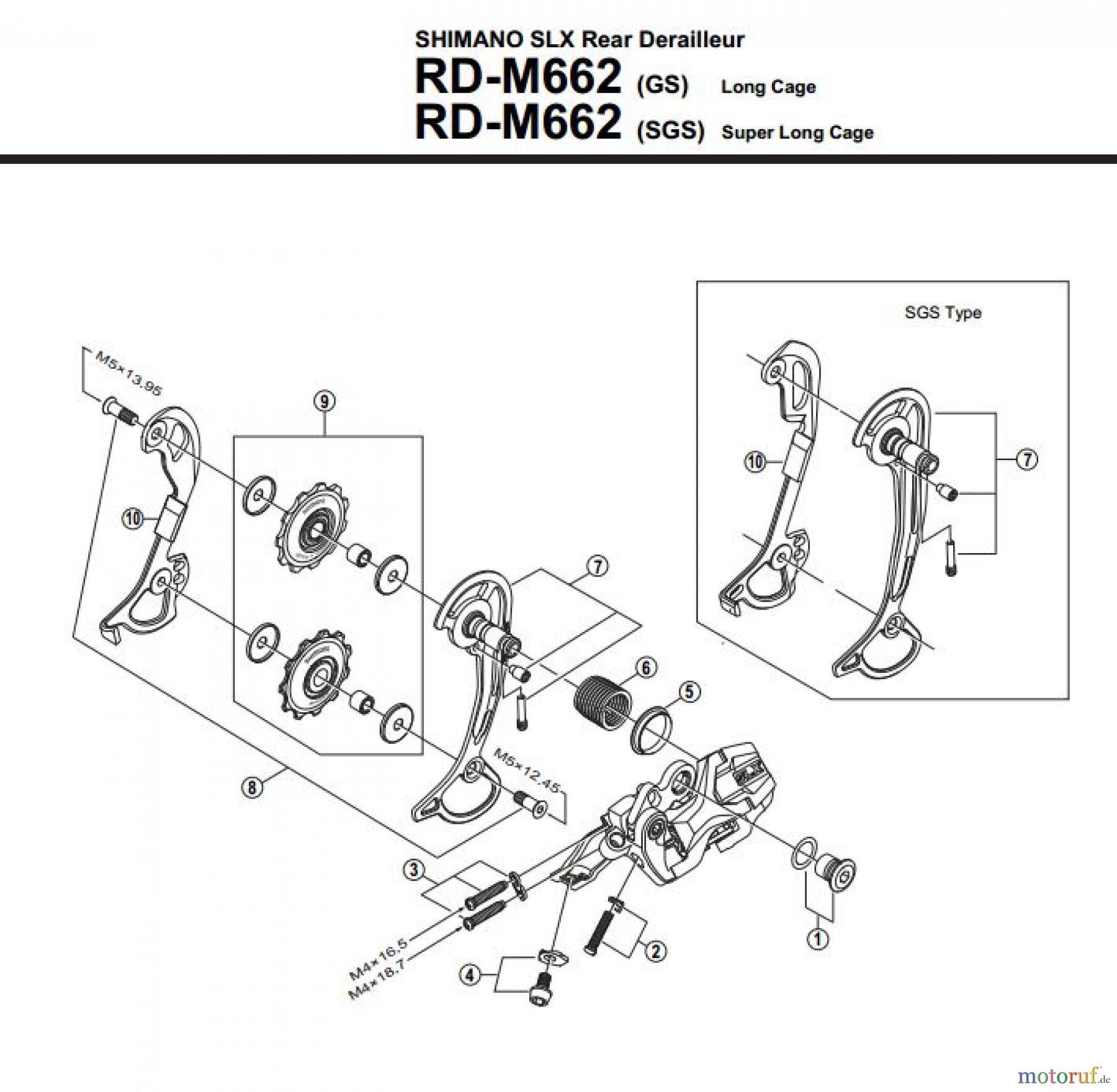 Shimano RD Rear Derailleur - Schaltwerk RD-M662-2814