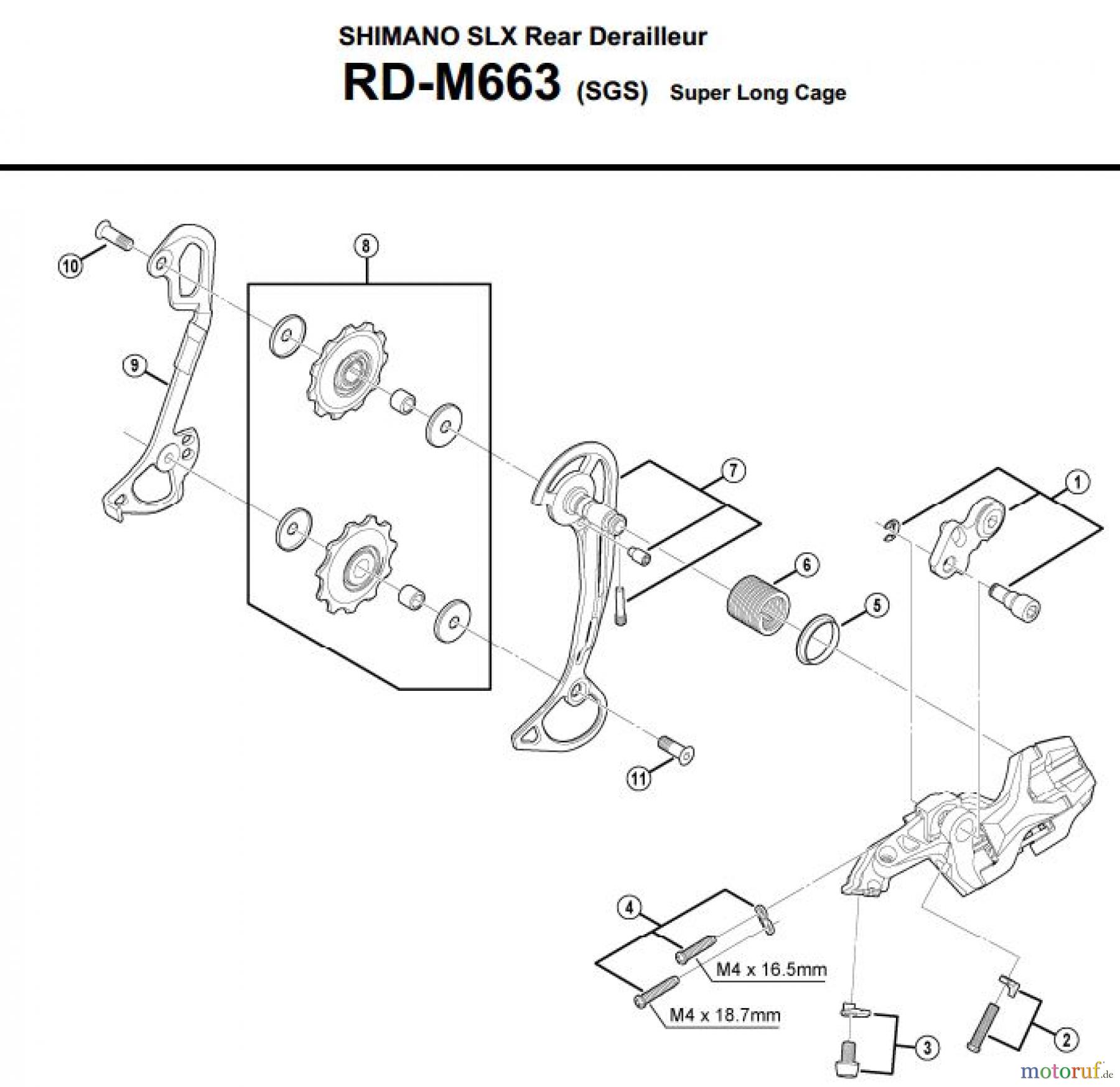 Shimano RD Rear Derailleur - Schaltwerk RD-M663-3043A