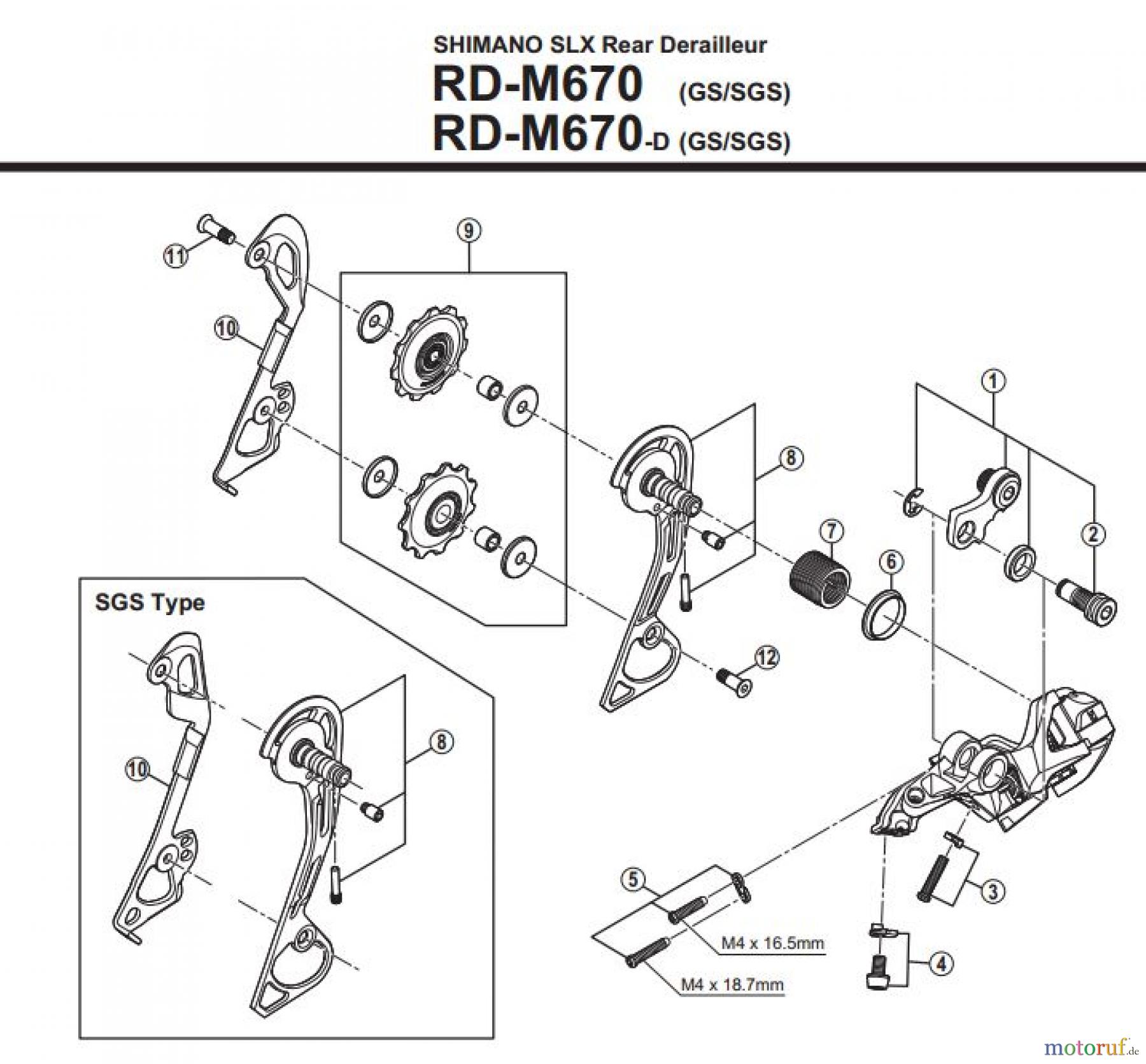  Shimano RD Rear Derailleur - Schaltwerk RD-M670-3406