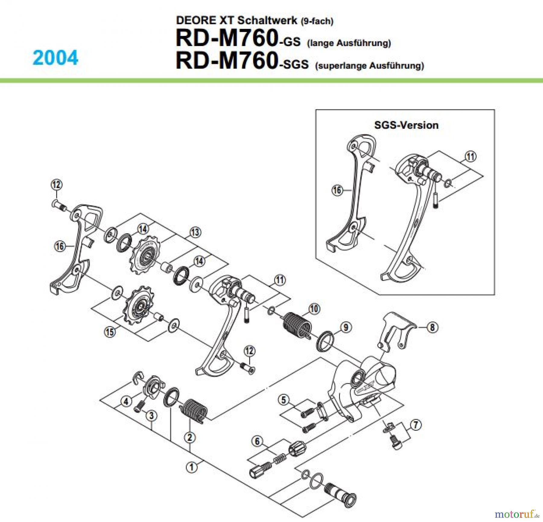 Shimano RD Rear Derailleur - Schaltwerk RD-M760-04