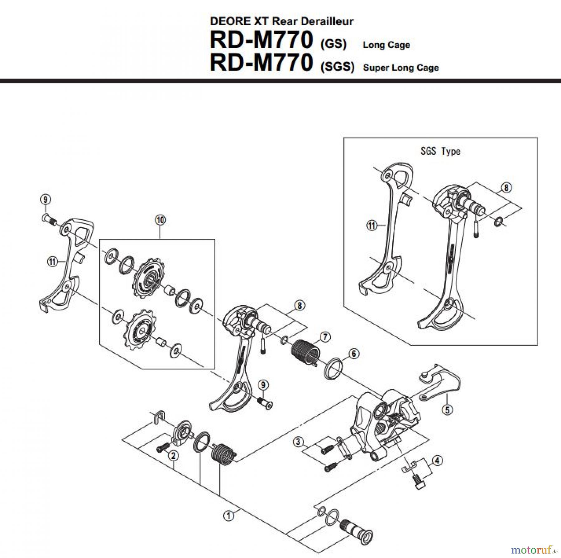 Shimano RD Rear Derailleur - Schaltwerk RD-M770-2705A