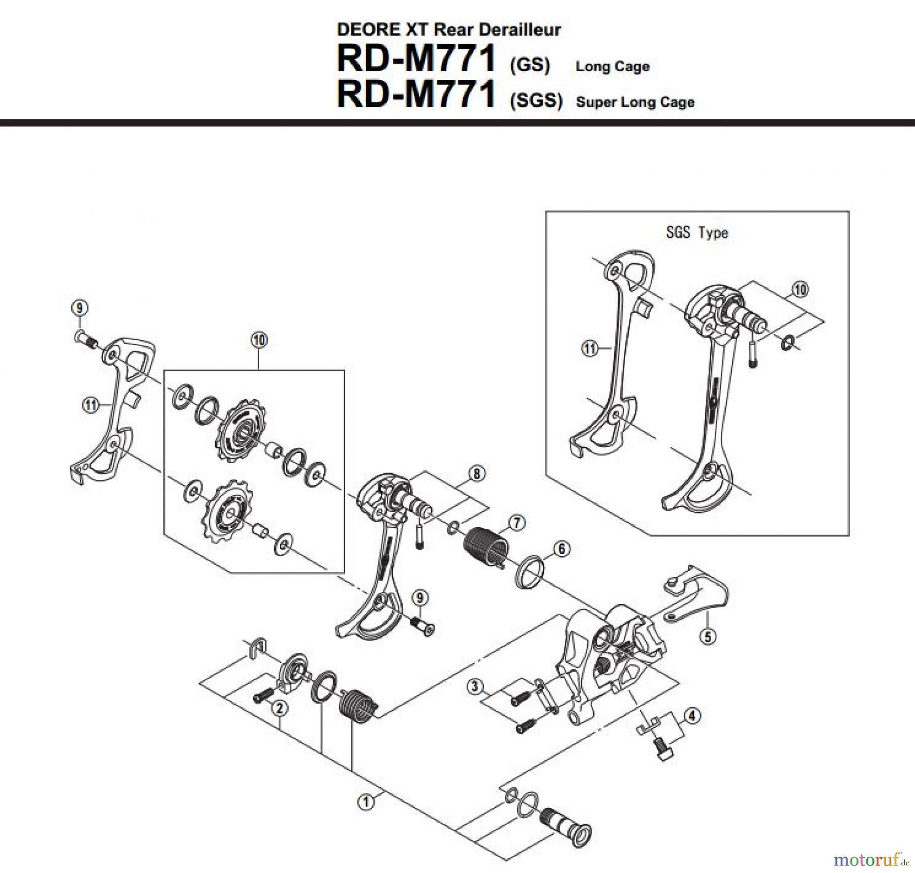 Shimano RD Rear Derailleur - Schaltwerk RD-M771-2706