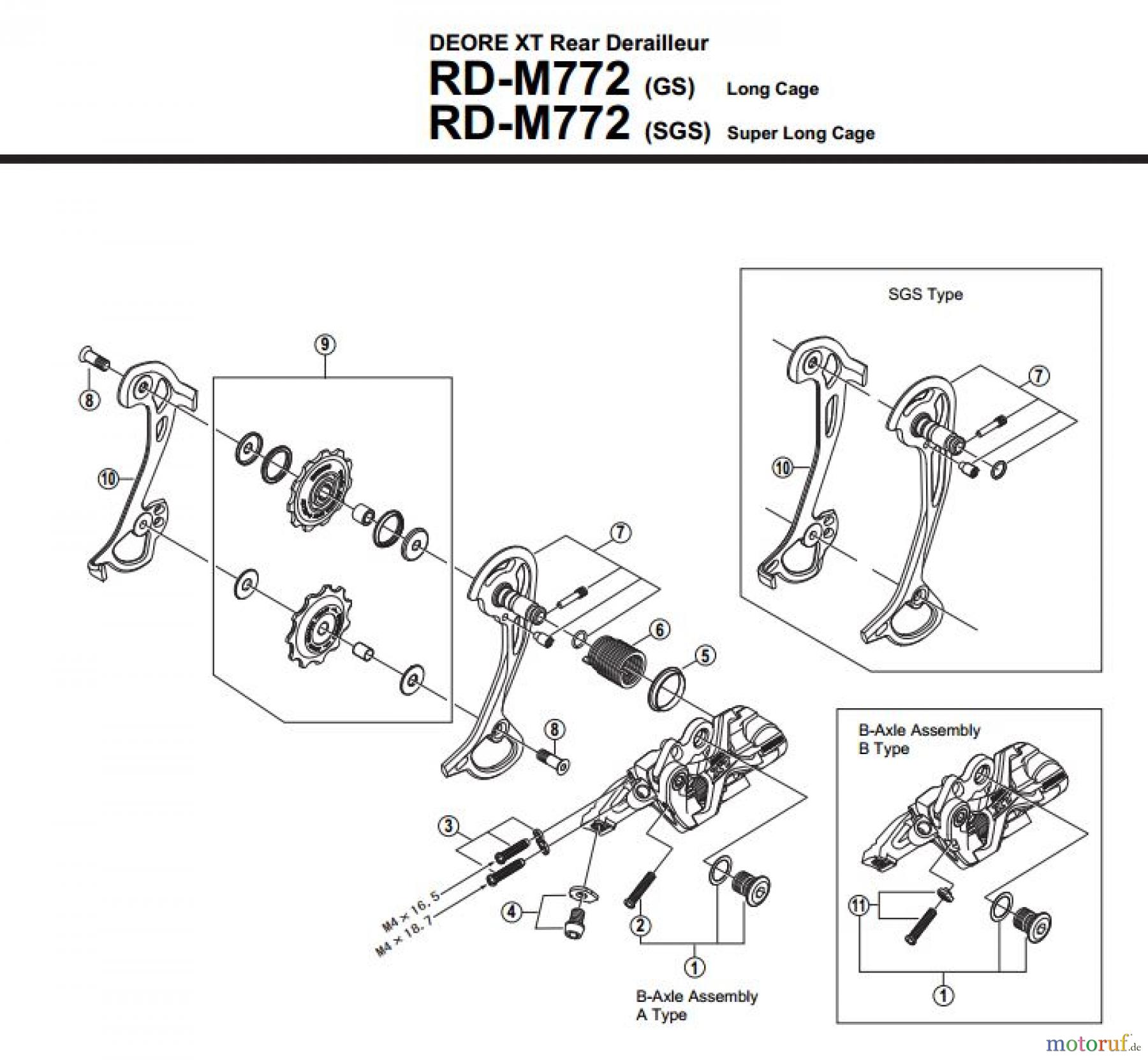 Shimano RD Rear Derailleur - Schaltwerk RD-M772-12707B