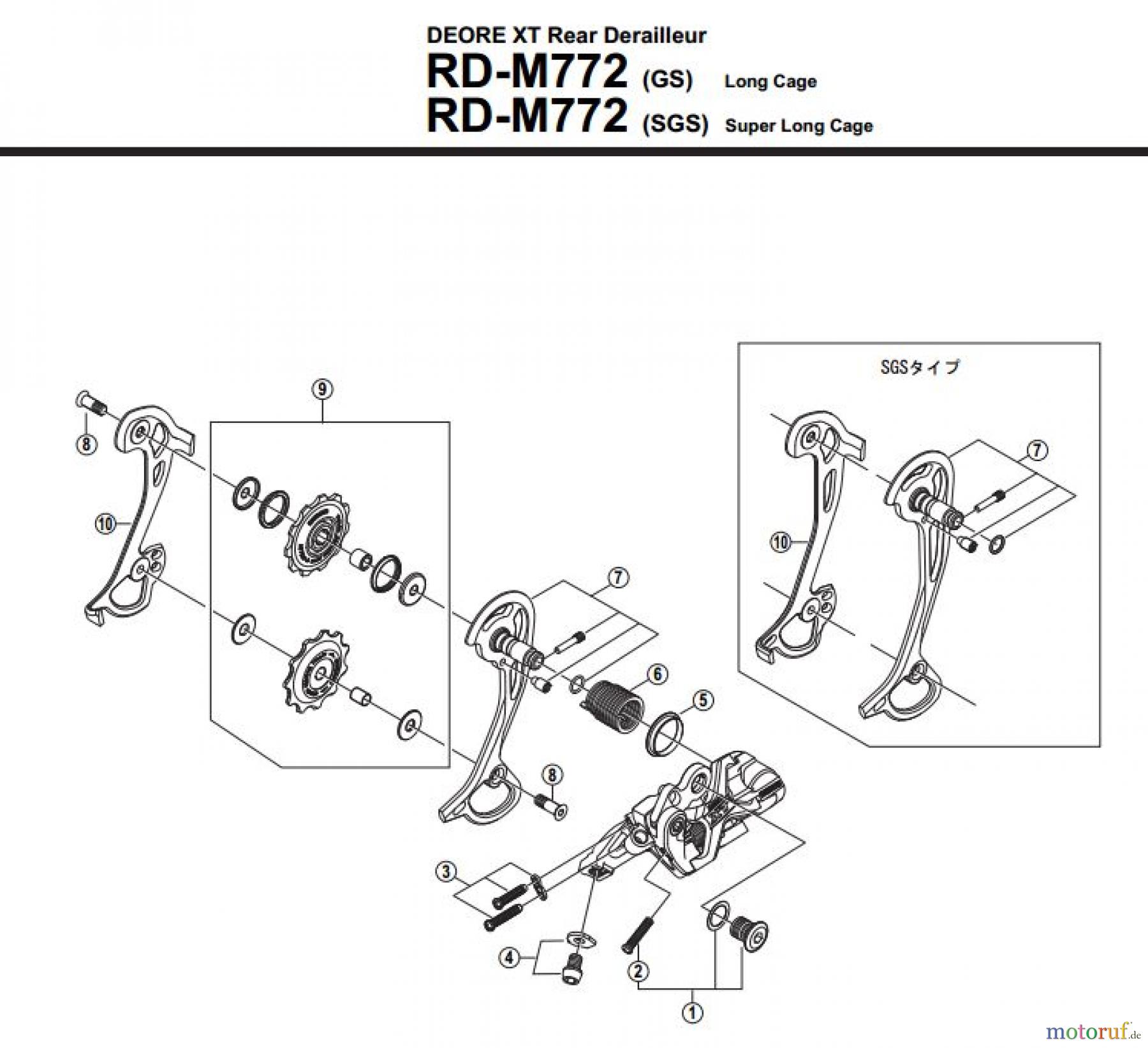 Shimano RD Rear Derailleur - Schaltwerk RD-M772-2707