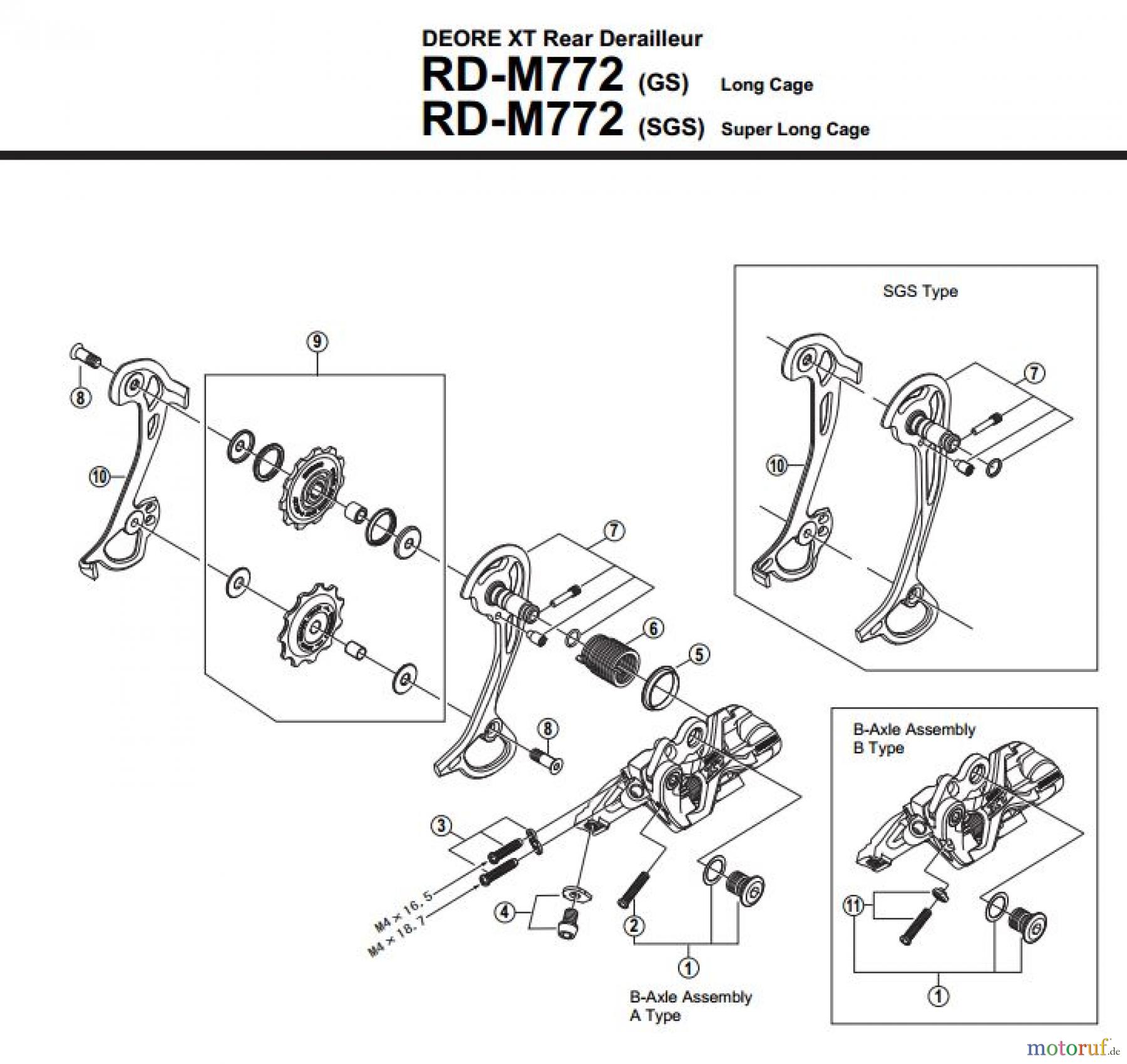 Shimano RD Rear Derailleur - Schaltwerk RD-M772-2707B