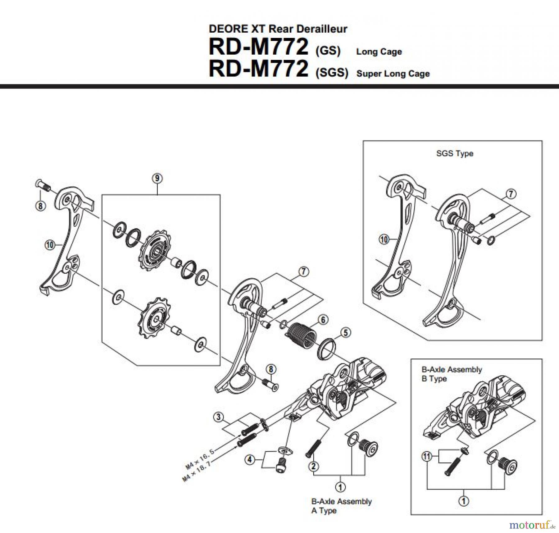 Shimano RD Rear Derailleur - Schaltwerk RD-M772
