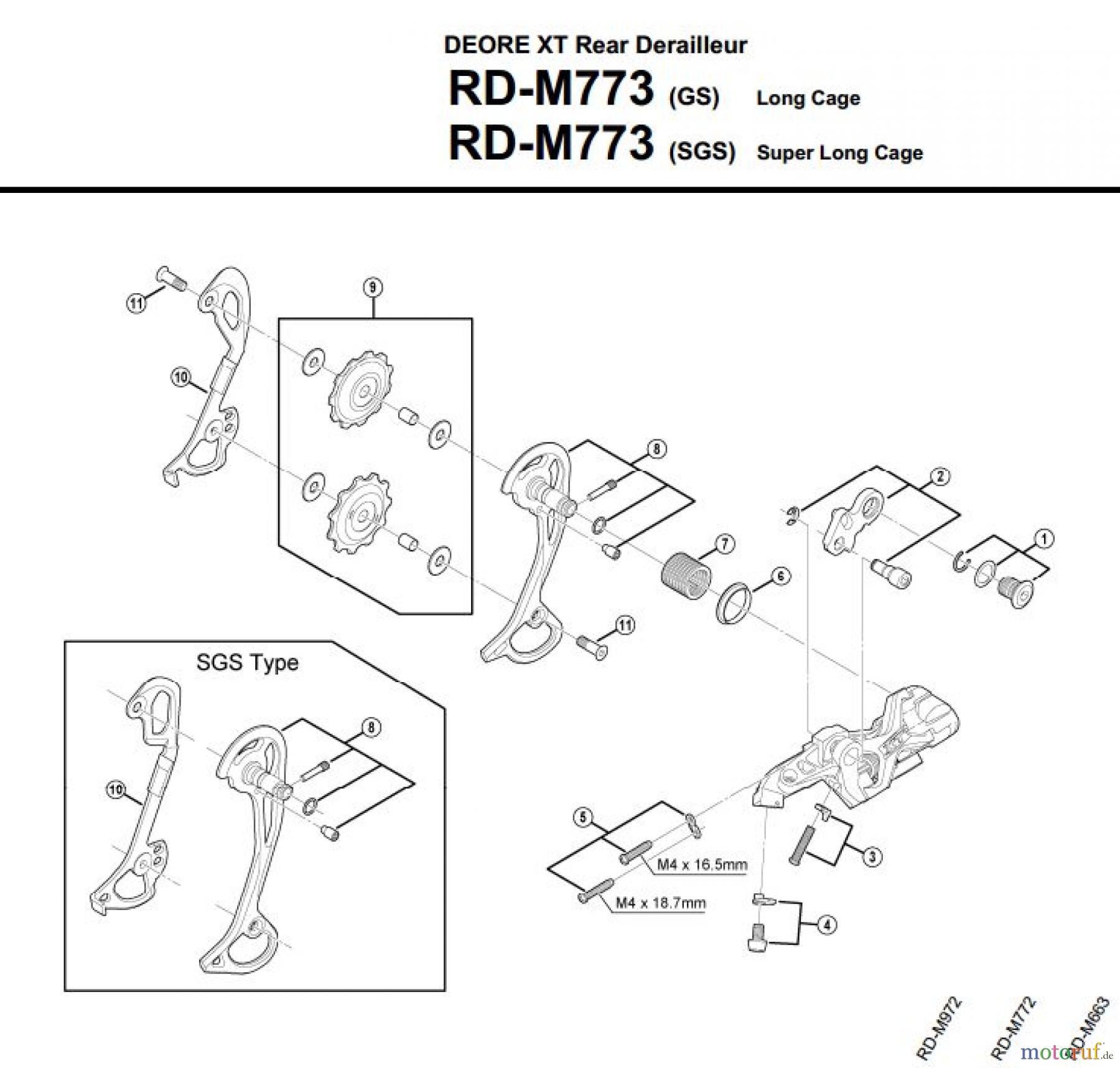Shimano RD Rear Derailleur - Schaltwerk RD-M773-3038