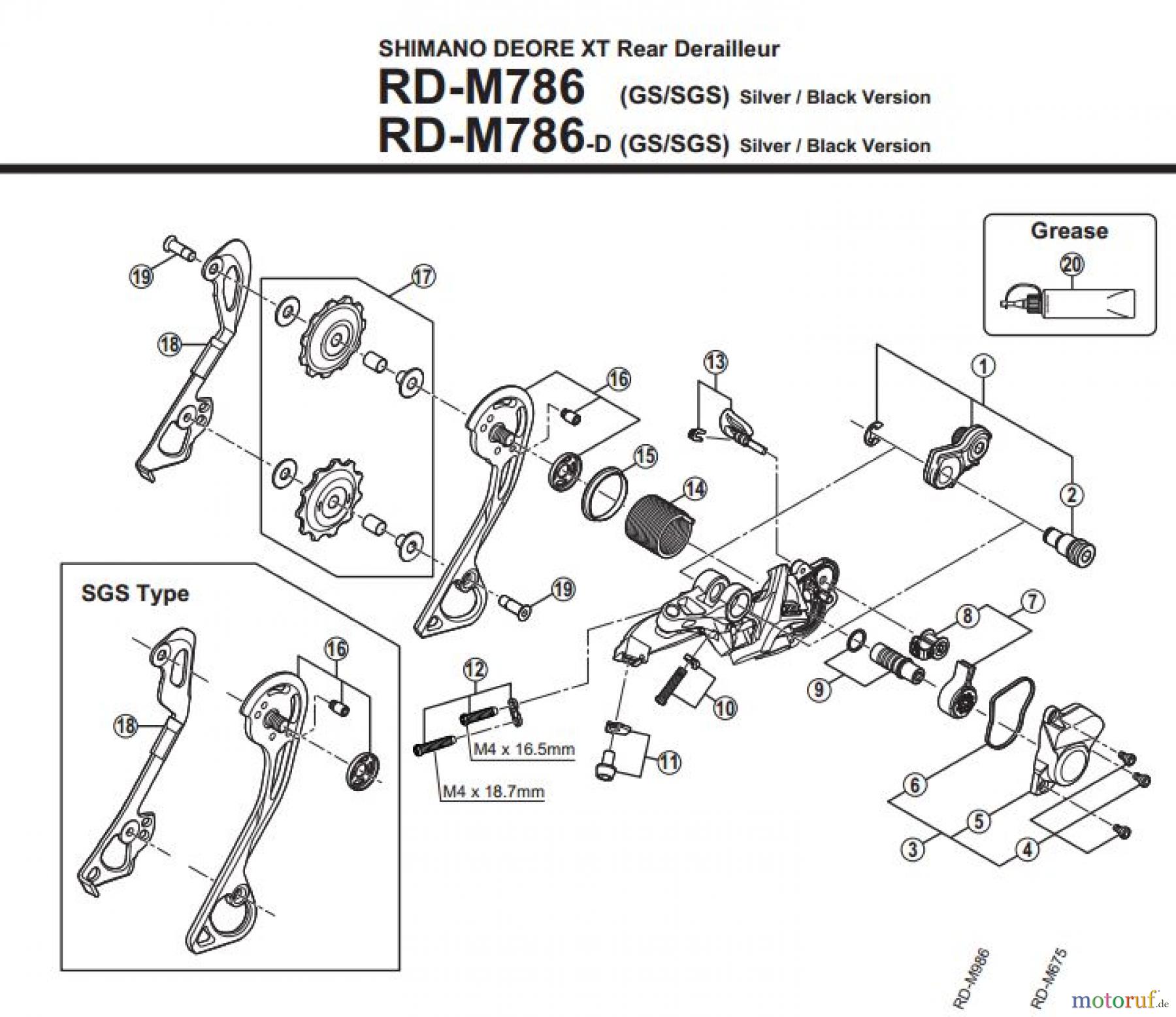 Shimano RD Rear Derailleur - Schaltwerk RD-M781-3321
