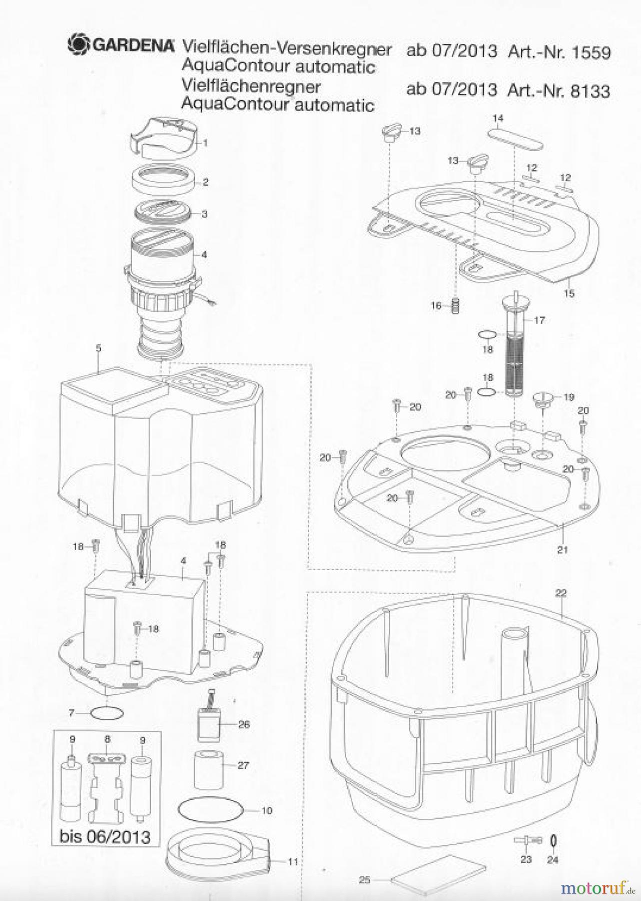  Gardena Wassertechnik Regner Vielflächenregner ab 07/2013 Art.-Nr.8133