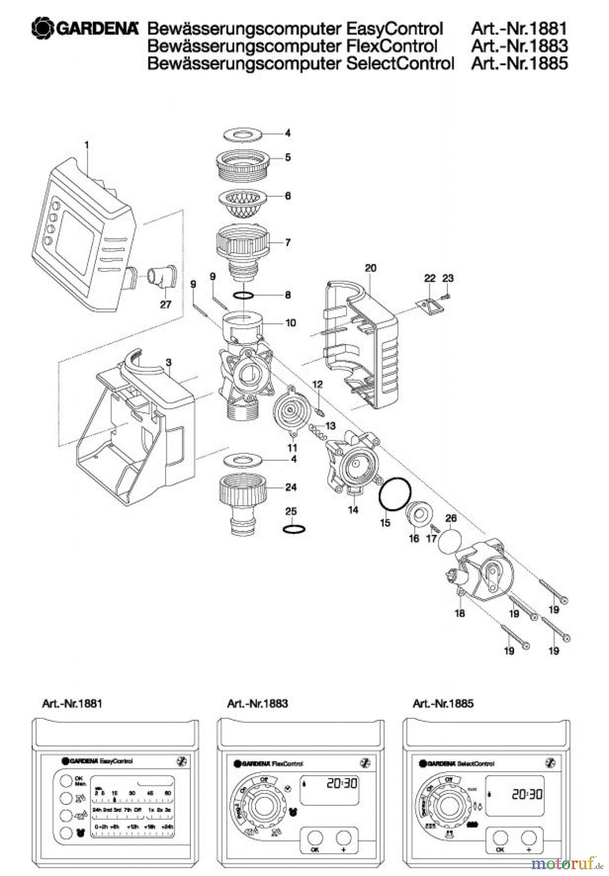 Gardena Wassertechnik Regner Bewässerungscomputer EasyControl