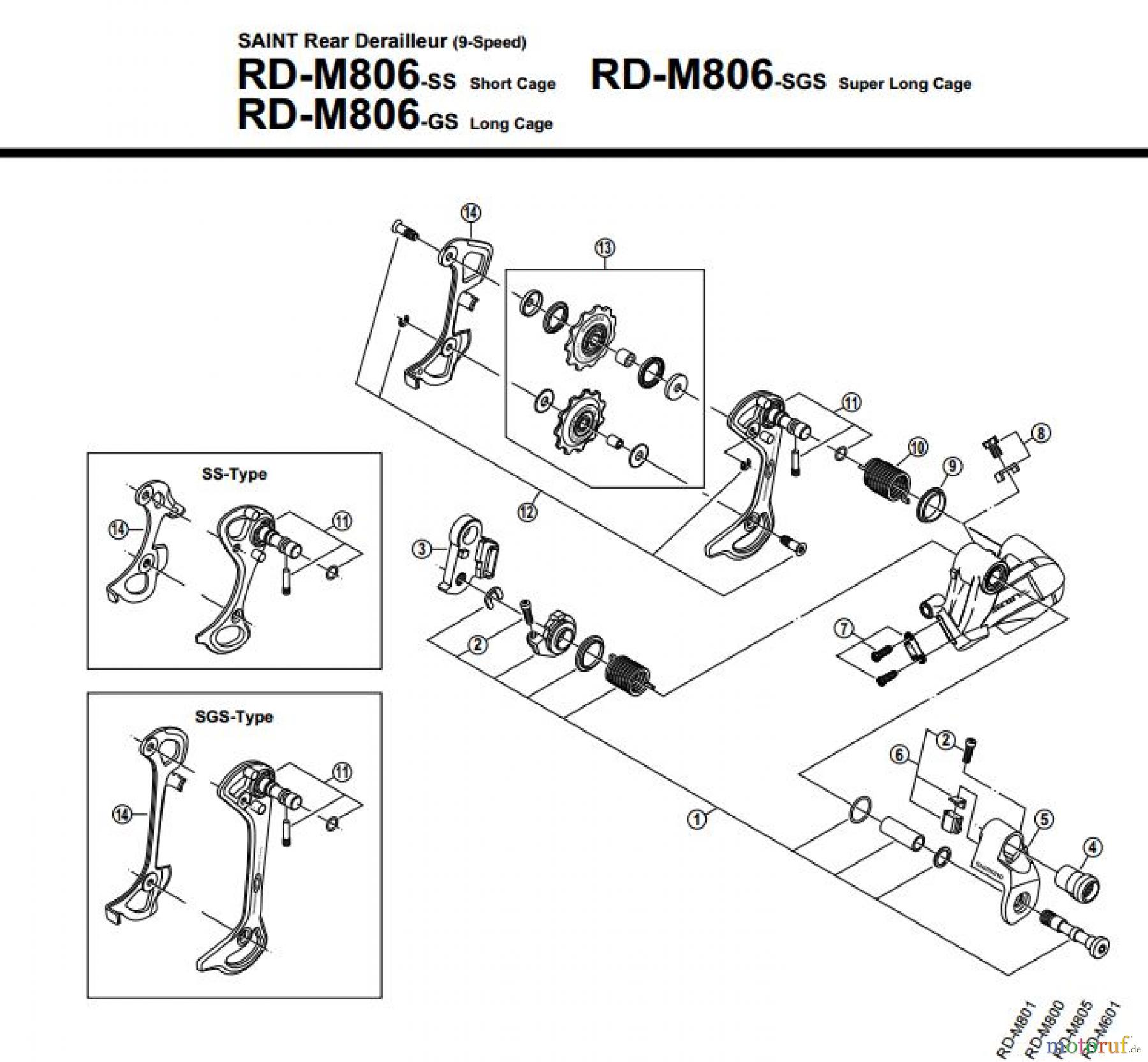 Shimano RD Rear Derailleur - Schaltwerk RD-M806