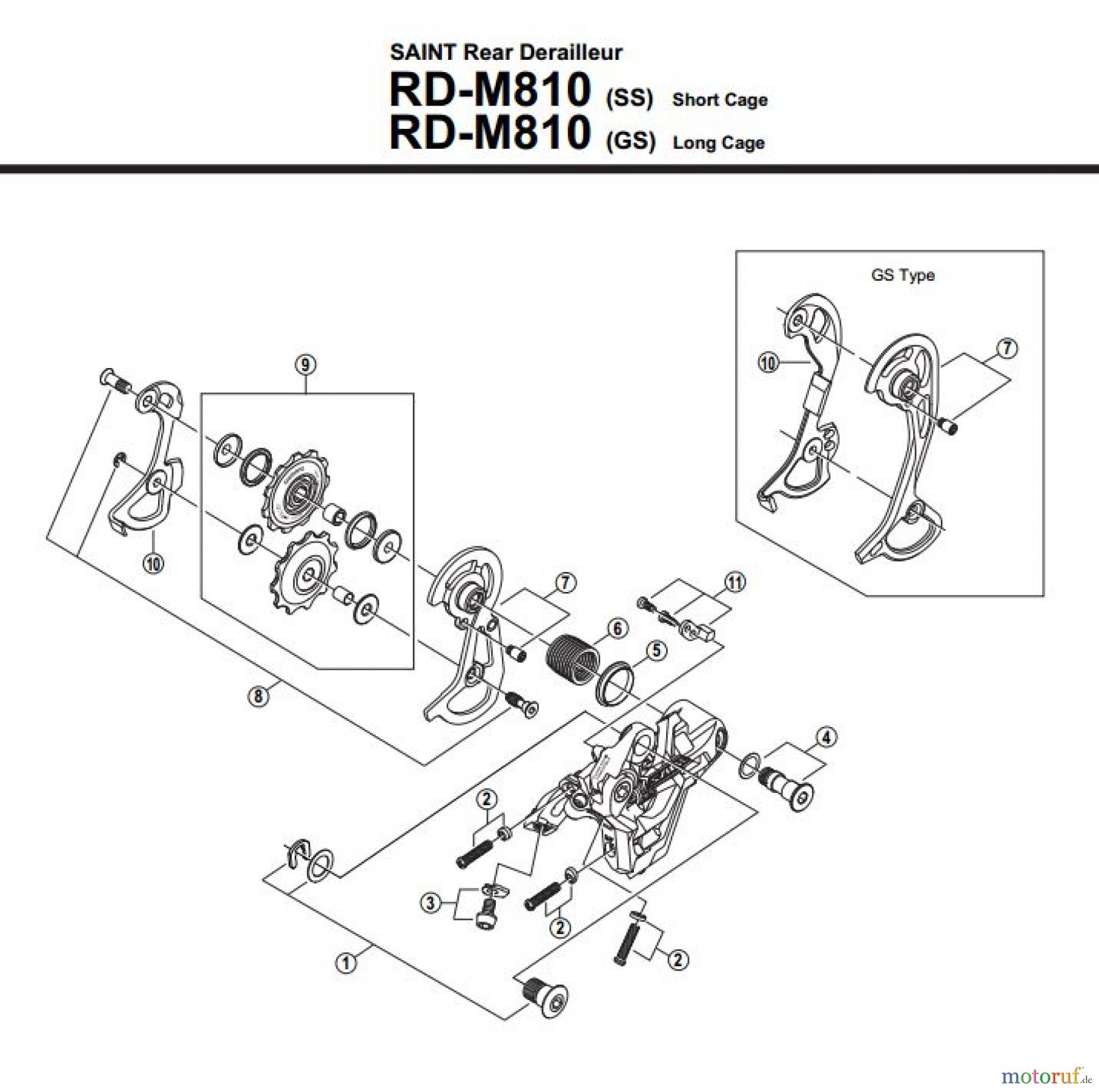 Shimano RD Rear Derailleur - Schaltwerk RD-M810-2830B