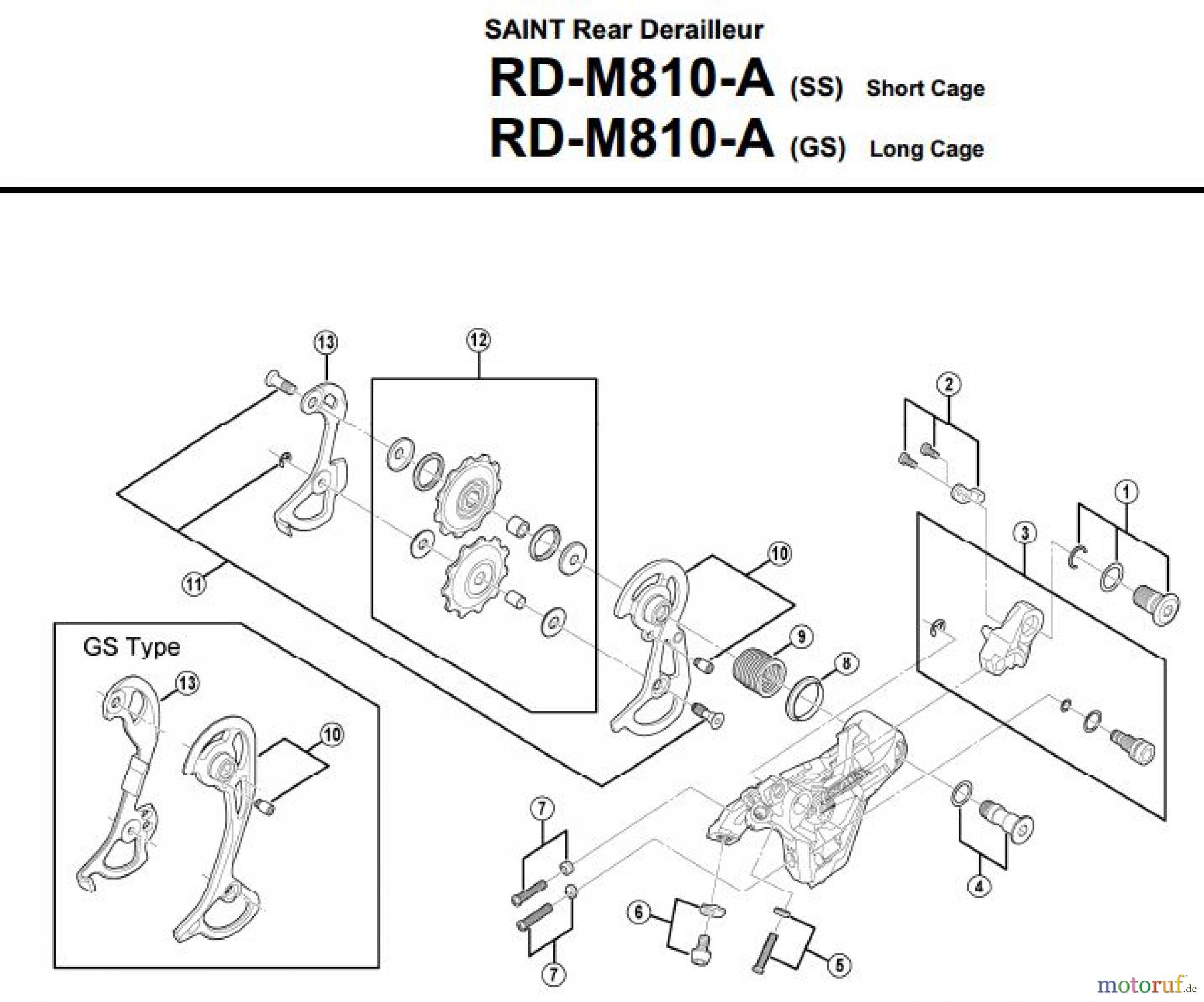 Shimano RD Rear Derailleur - Schaltwerk RD-M810-A-3027