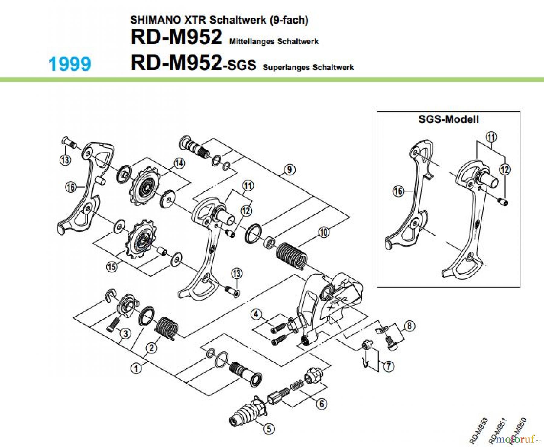Shimano RD Rear Derailleur - Schaltwerk RD-M952-99