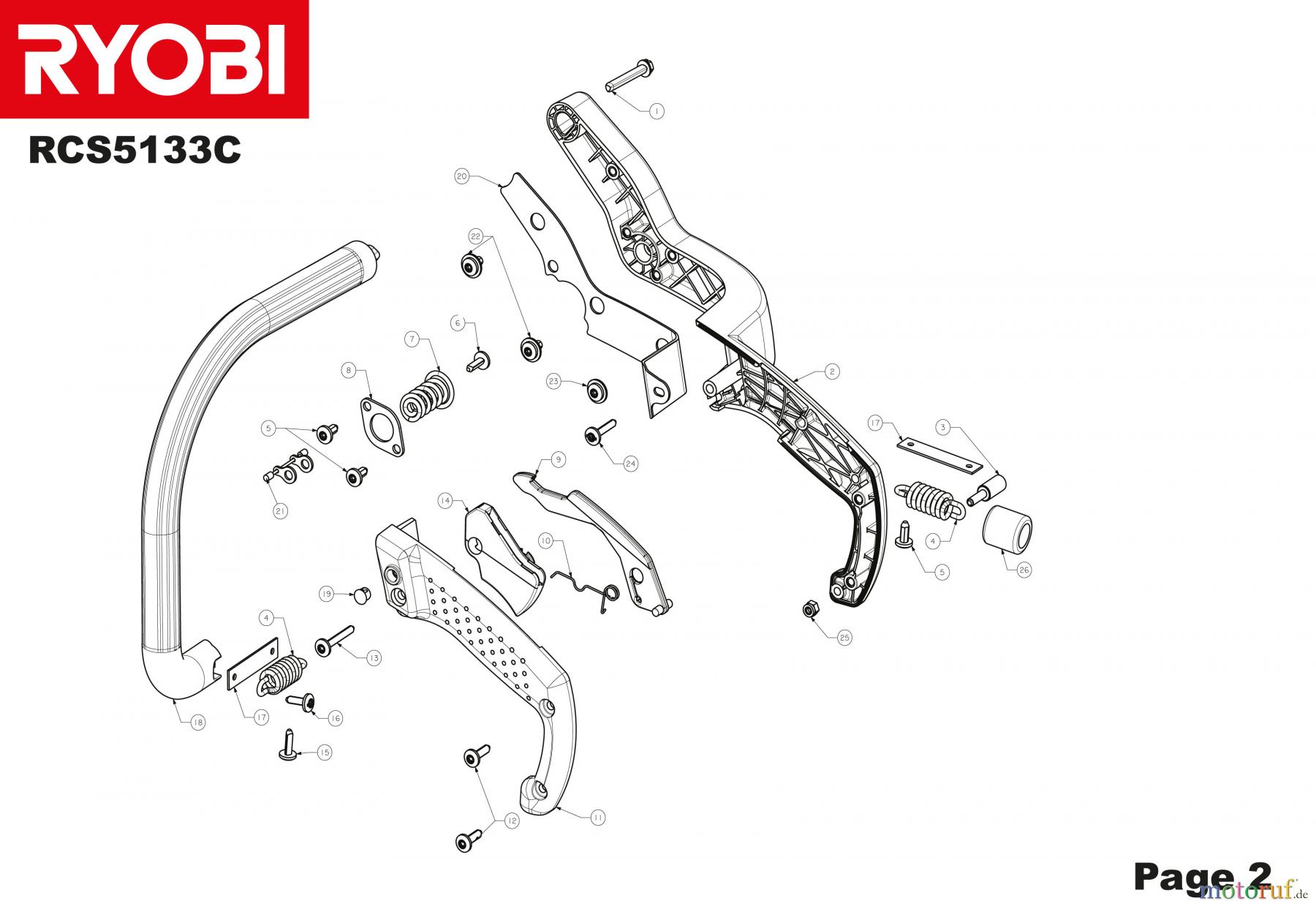 Ryobi Kettensägen Benzin RCS5133CB Seite 2