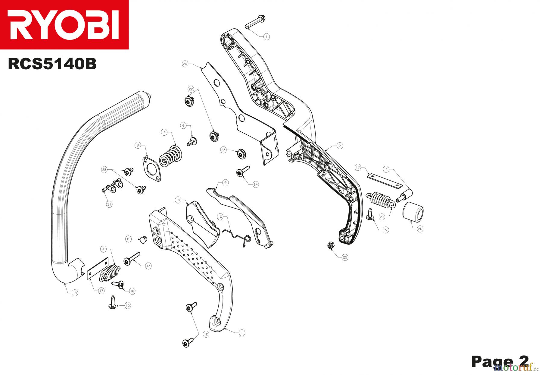  Ryobi Kettensägen Benzin RCS5140B Seite 2