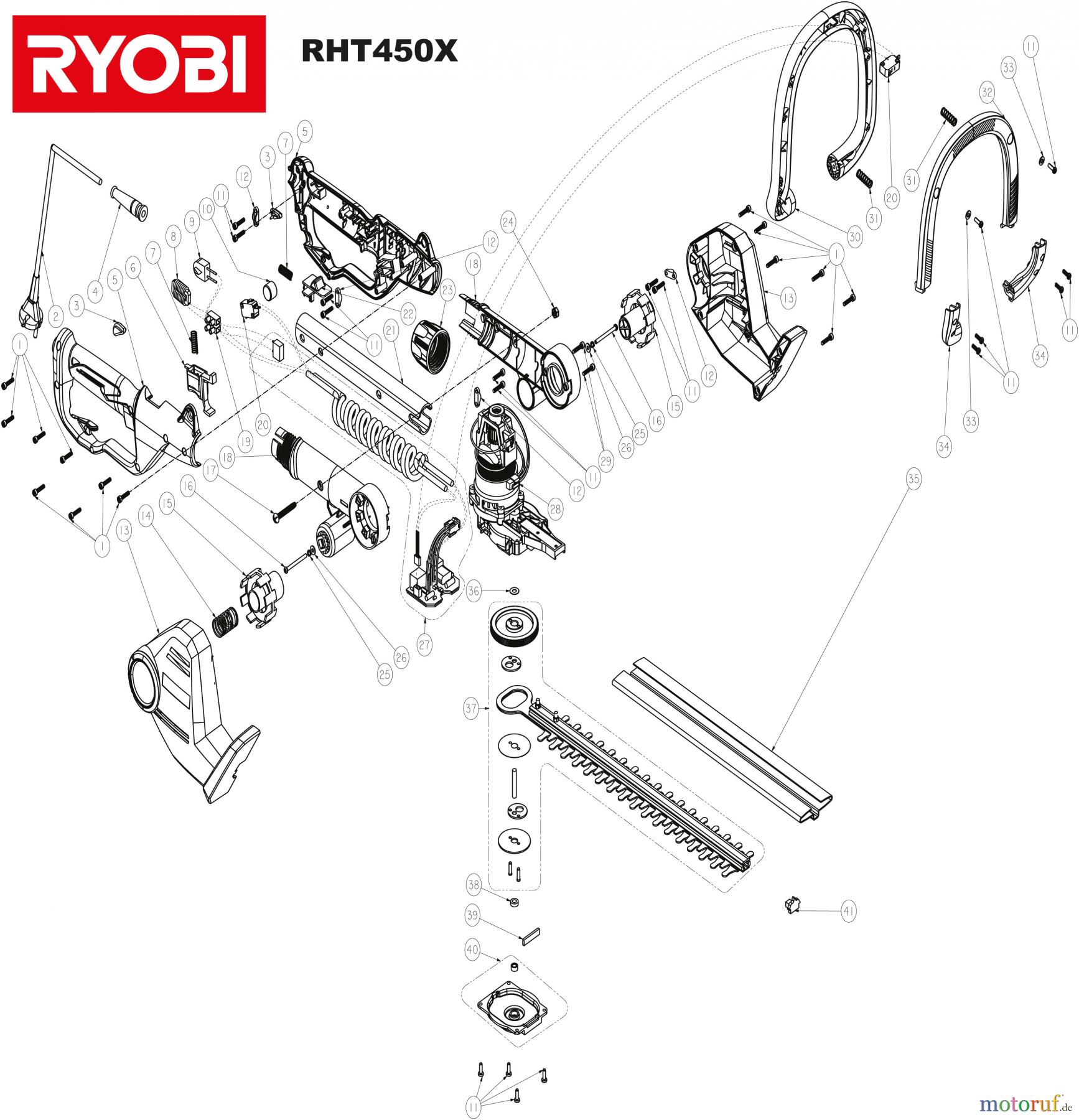 Ryobi Heckenscheren Elektro RHT450X