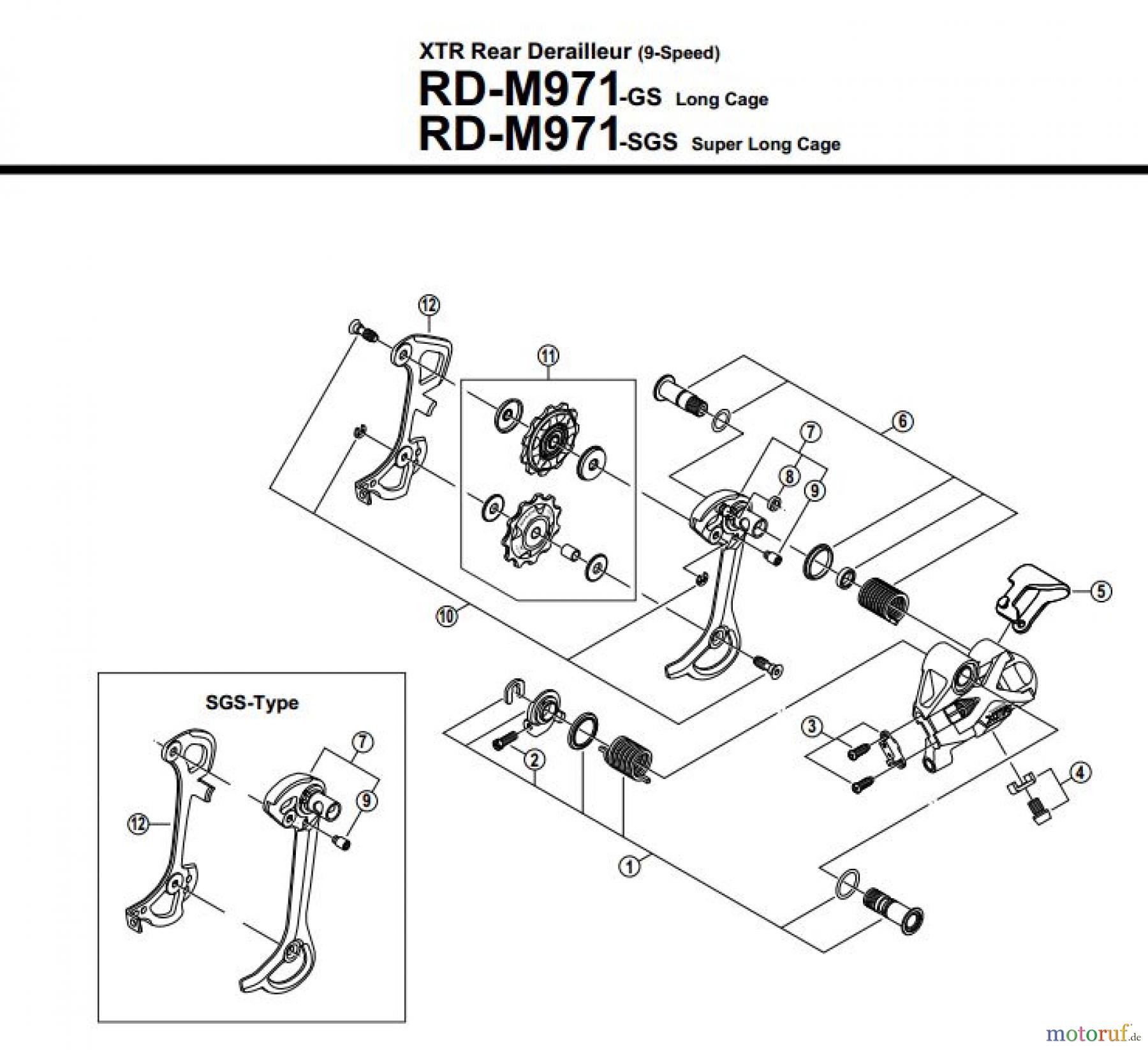 Shimano RD Rear Derailleur - Schaltwerk RD-M971
